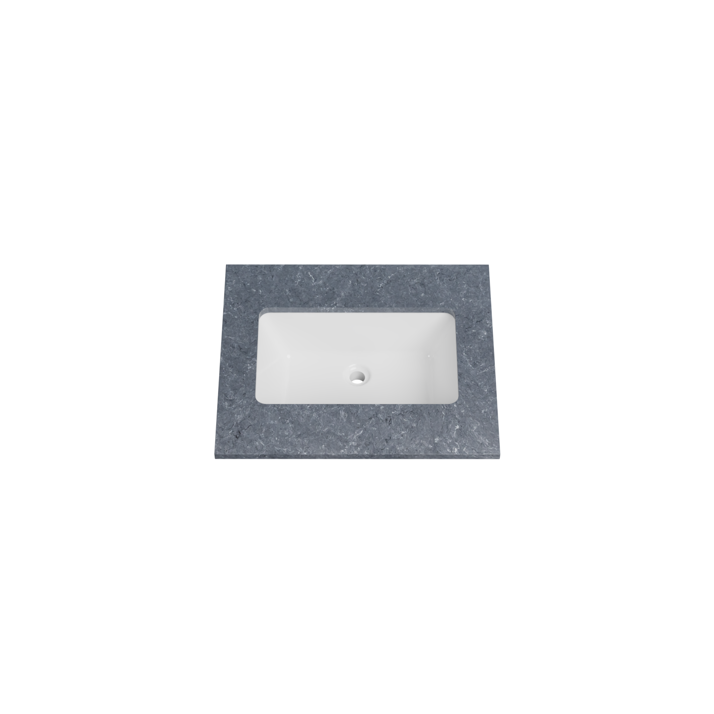 Timberline 25 Inch Solid Surface Top with Undermount Sink, Center Bowl, 22 Inch Deep, 0 Faucet Hole
