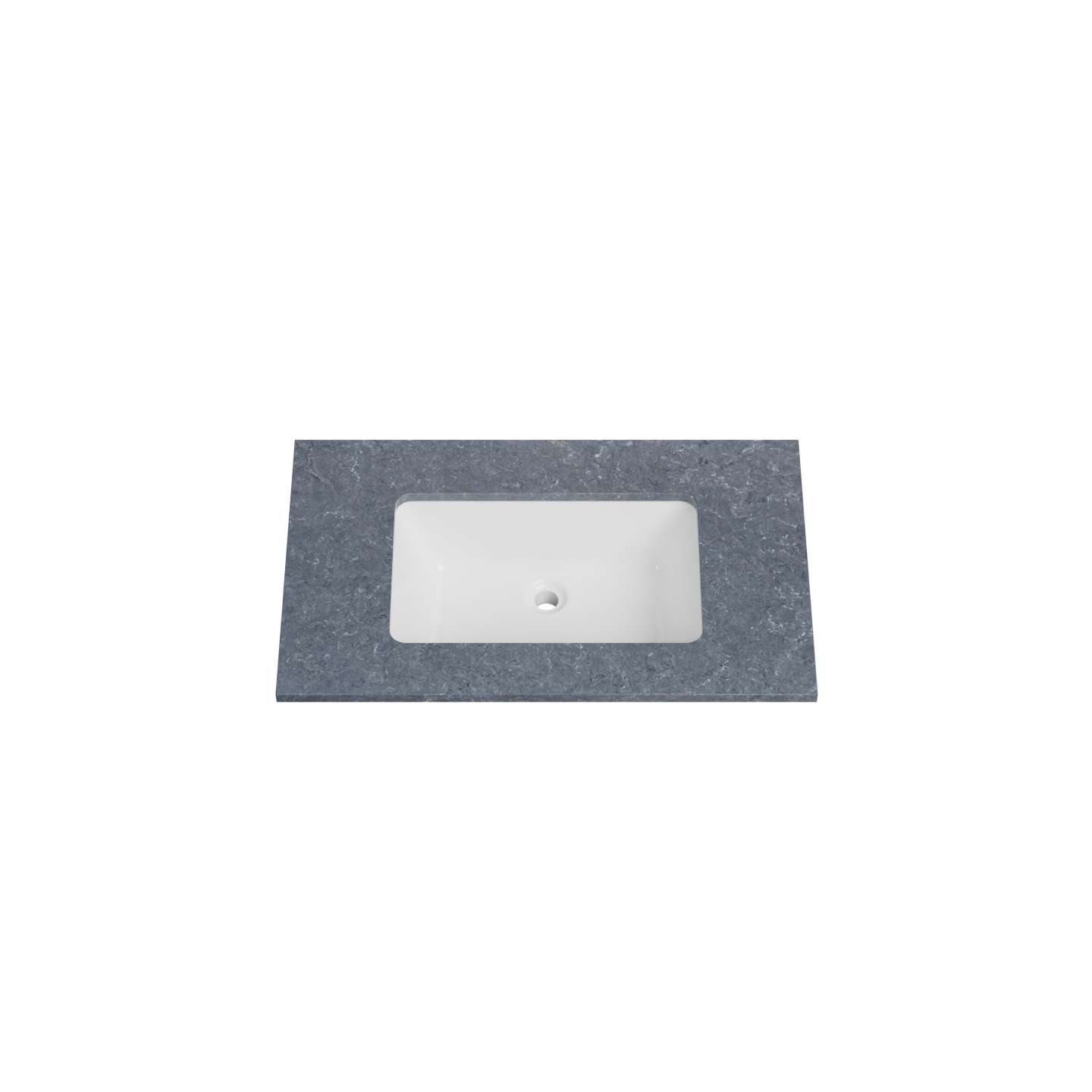 Timberline 31 Inch Solid Surface Top with Undermount Sink, Center Bowl, 19 Inch Deep, 1 Faucet Hole