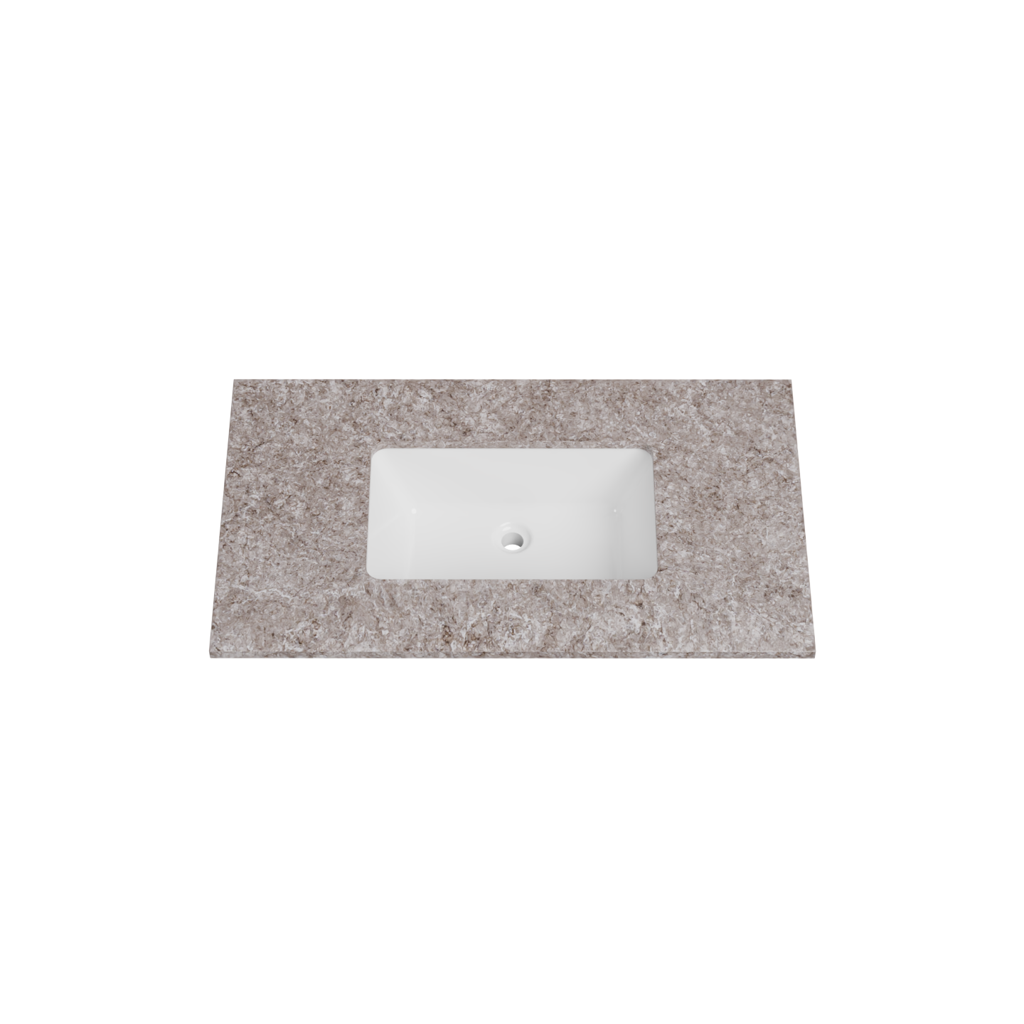 Timberline 37 Inch Solid Surface Top with Undermount Sink, Center Bowl, 22 Inch Deep, 0 Faucet Hole