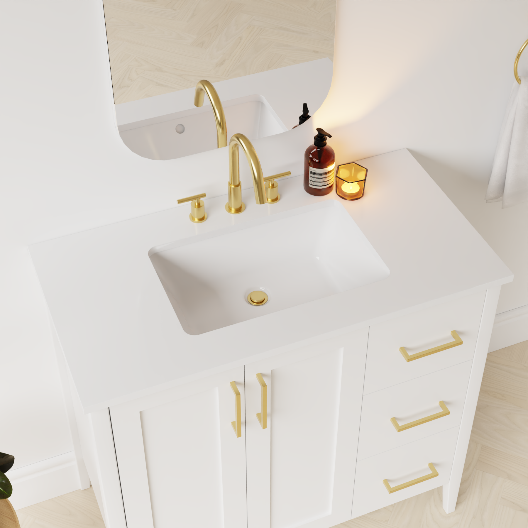 arctic white vanity top