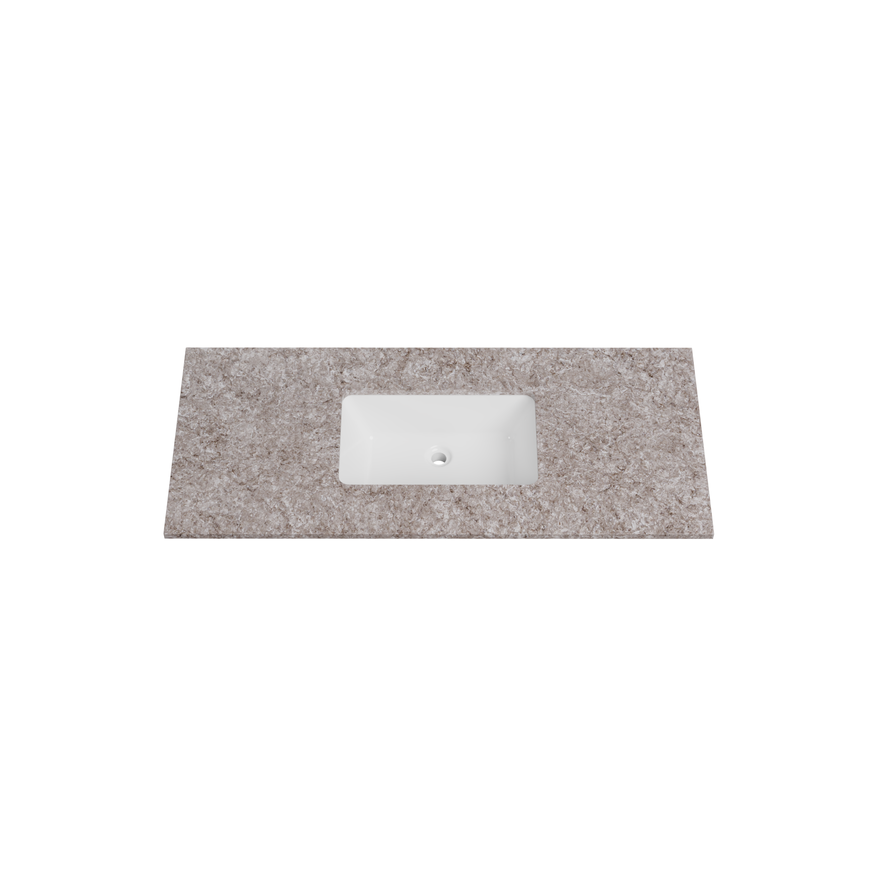 Timberline 49 Inch Solid Surface Top with Undermount Sink, Center Bowl, 22 Inch Deep, 0 Faucet Hole
