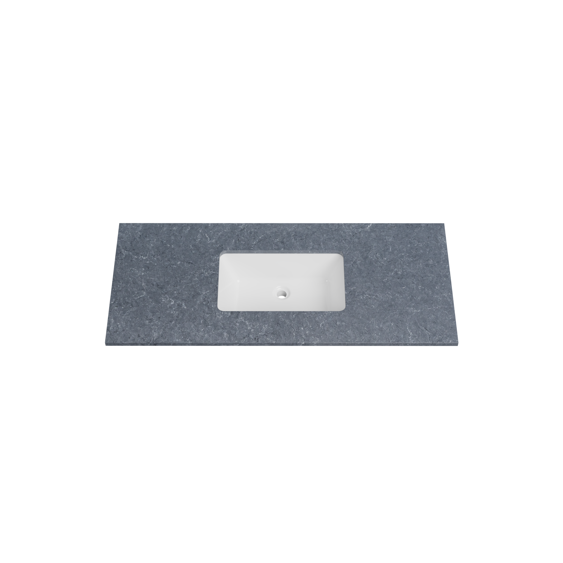 Timberline 49 Inch Solid Surface Top with Undermount Sink, Center Bowl, 22 Inch Deep, 3 Faucet Hole