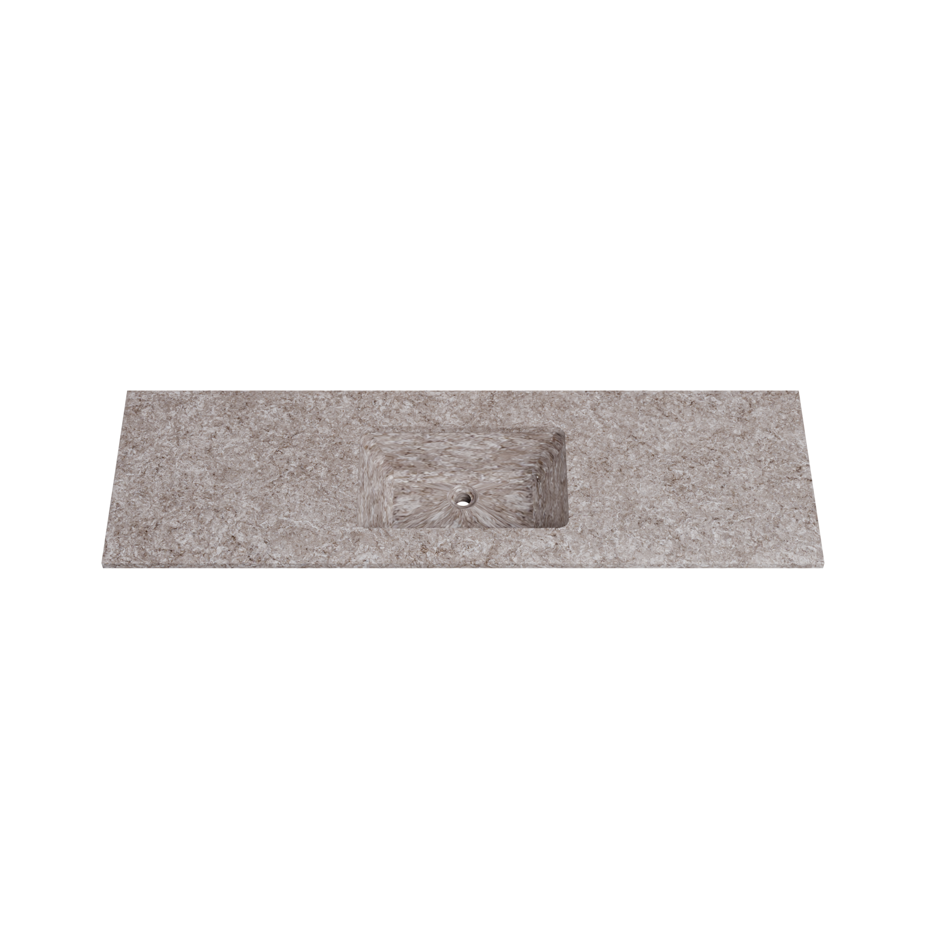 Timberline 61 Inch Solid Surface Top with Undermount Sink, Center Bowl, 19 Inch Deep, 1 Faucet Hole