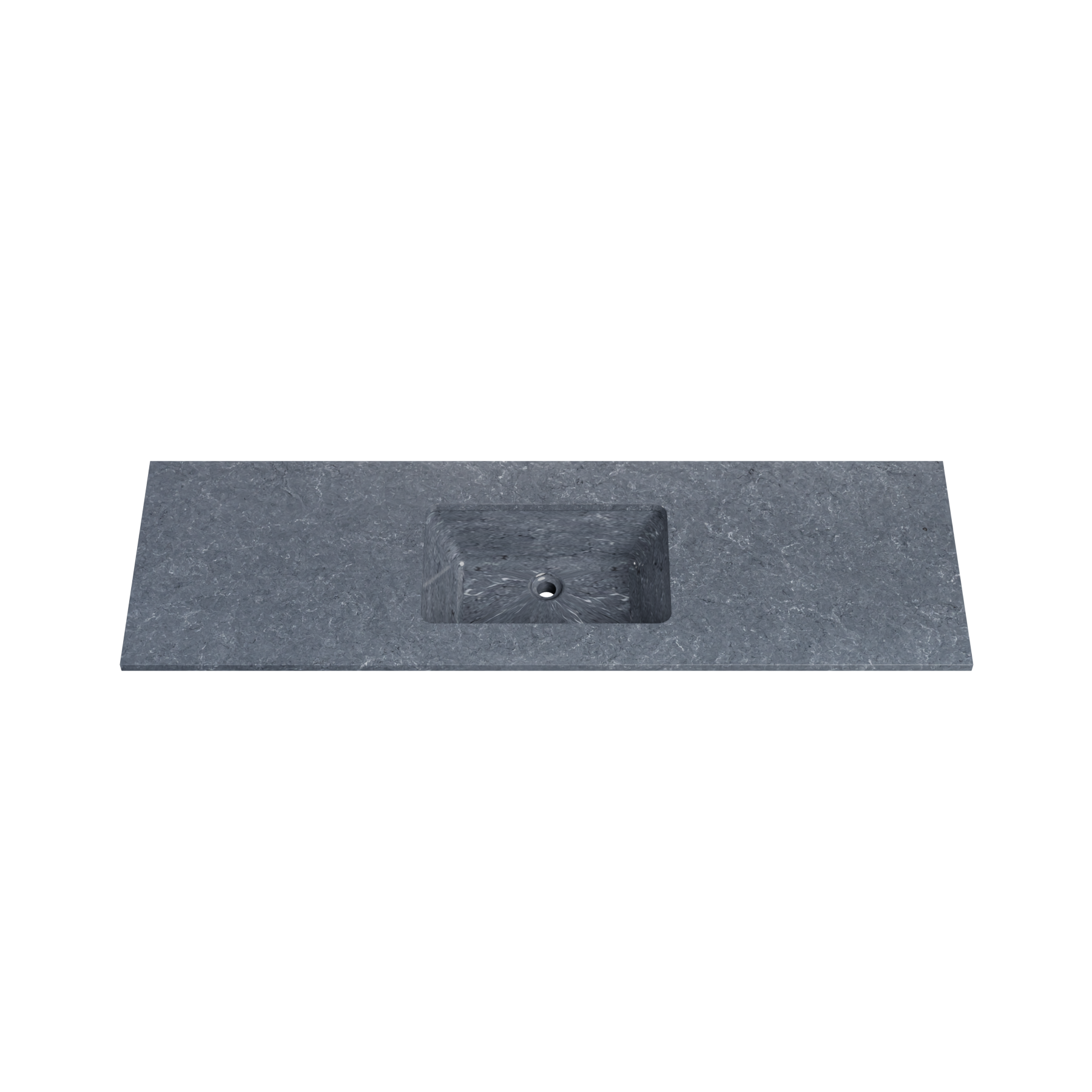 Timberline 61 Inch Solid Surface Top with Undermount Sink, Center Bowl, 19 Inch Deep, 0 Faucet Hole