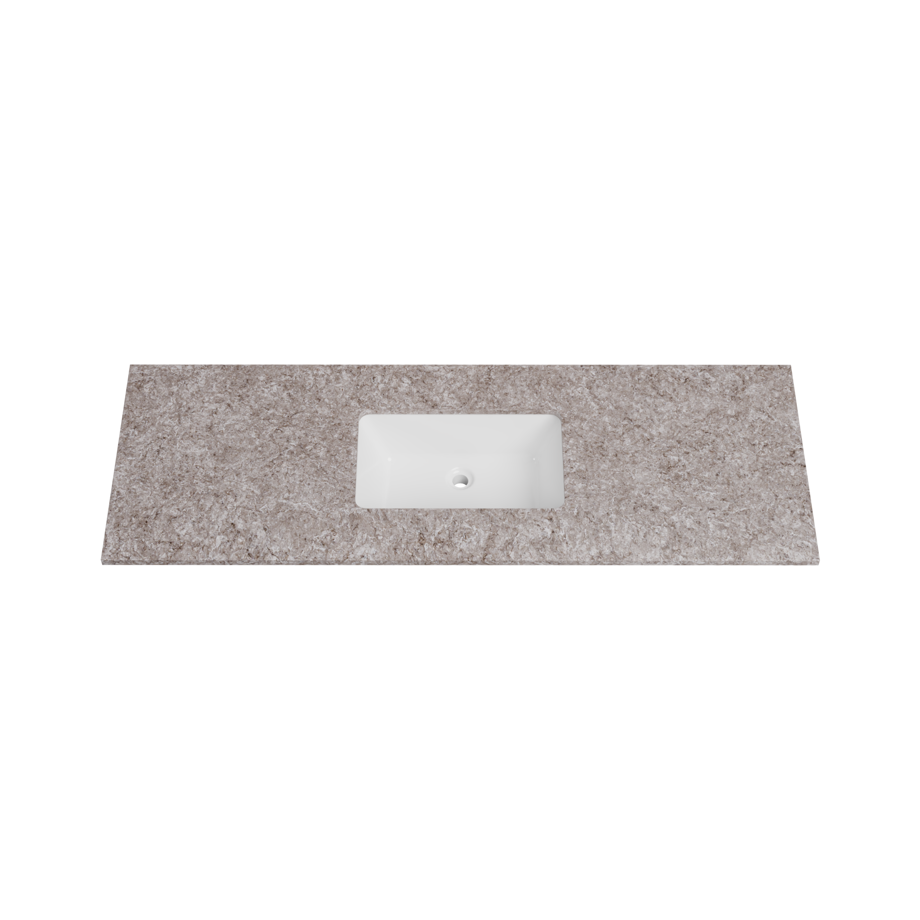 Timberline 61 Inch Solid Surface Top with Undermount Sink, Center Bowl, 22 Inch Deep, 0 Faucet Hole