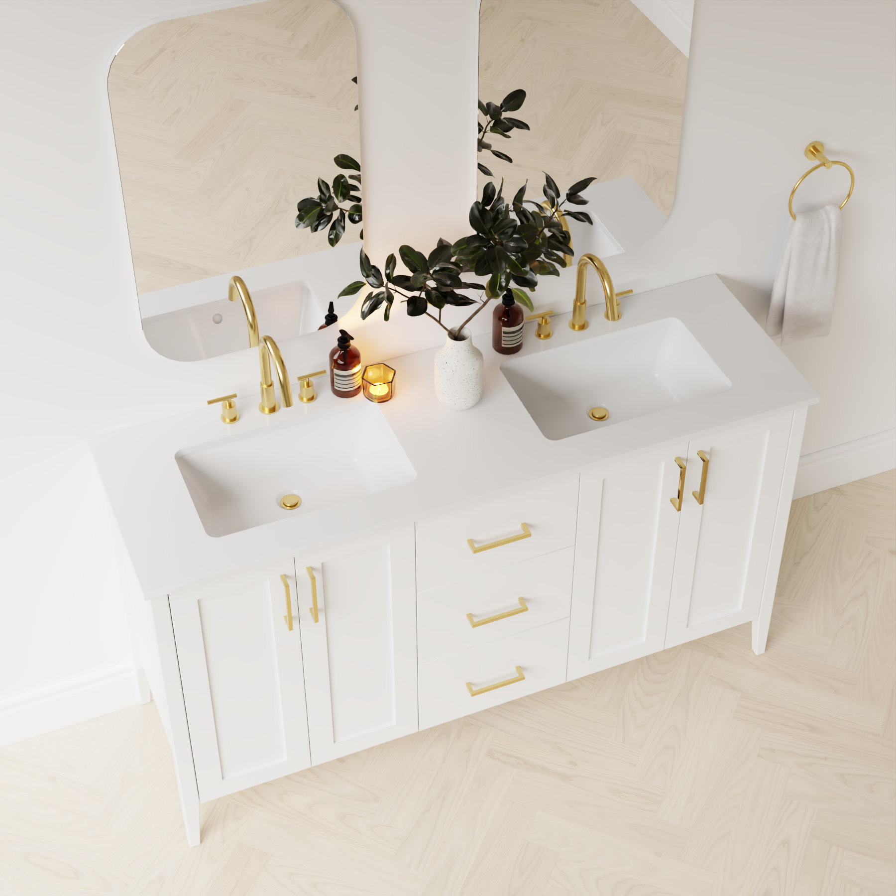 arctic white vanity top