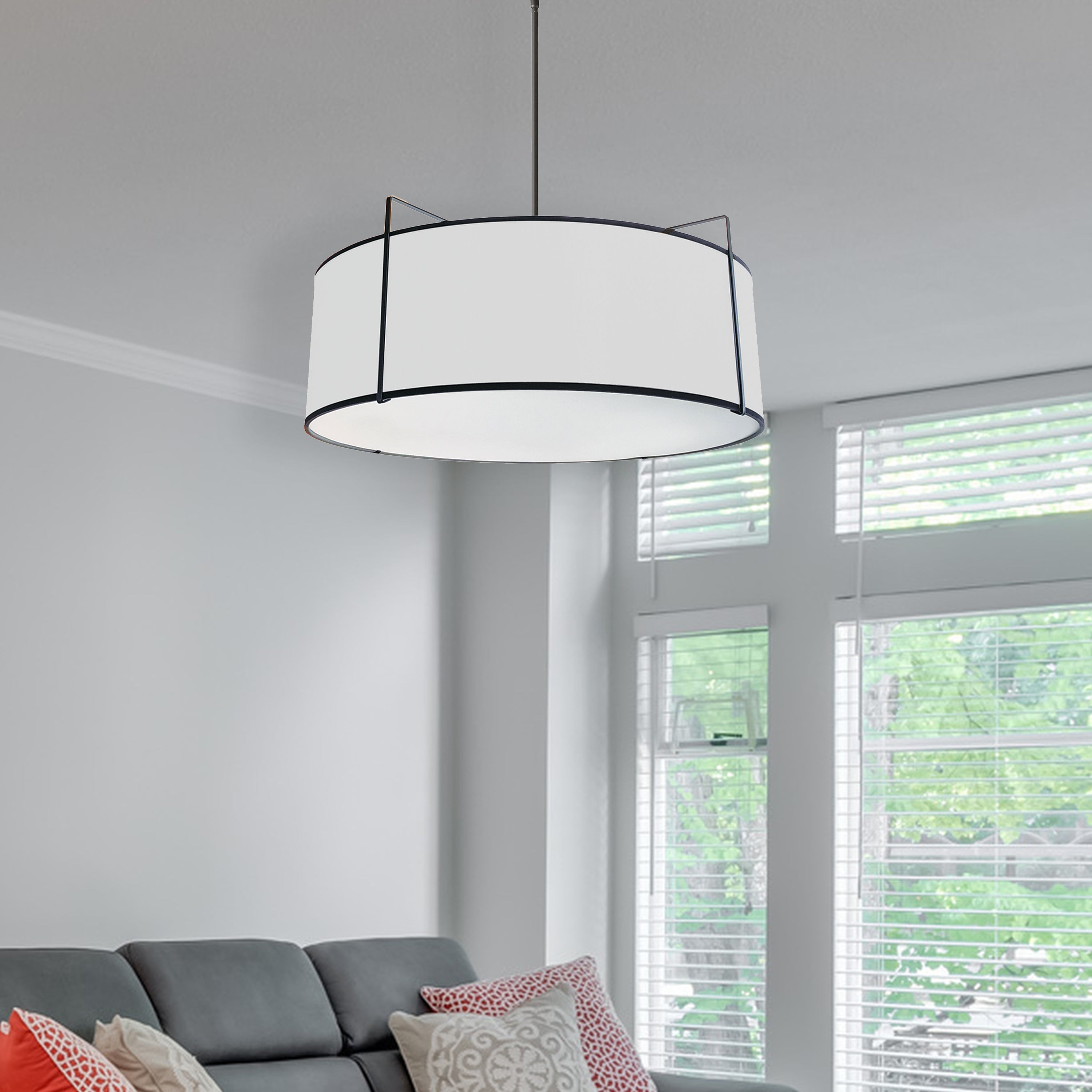 black and white shade with 790 diffuser pendants