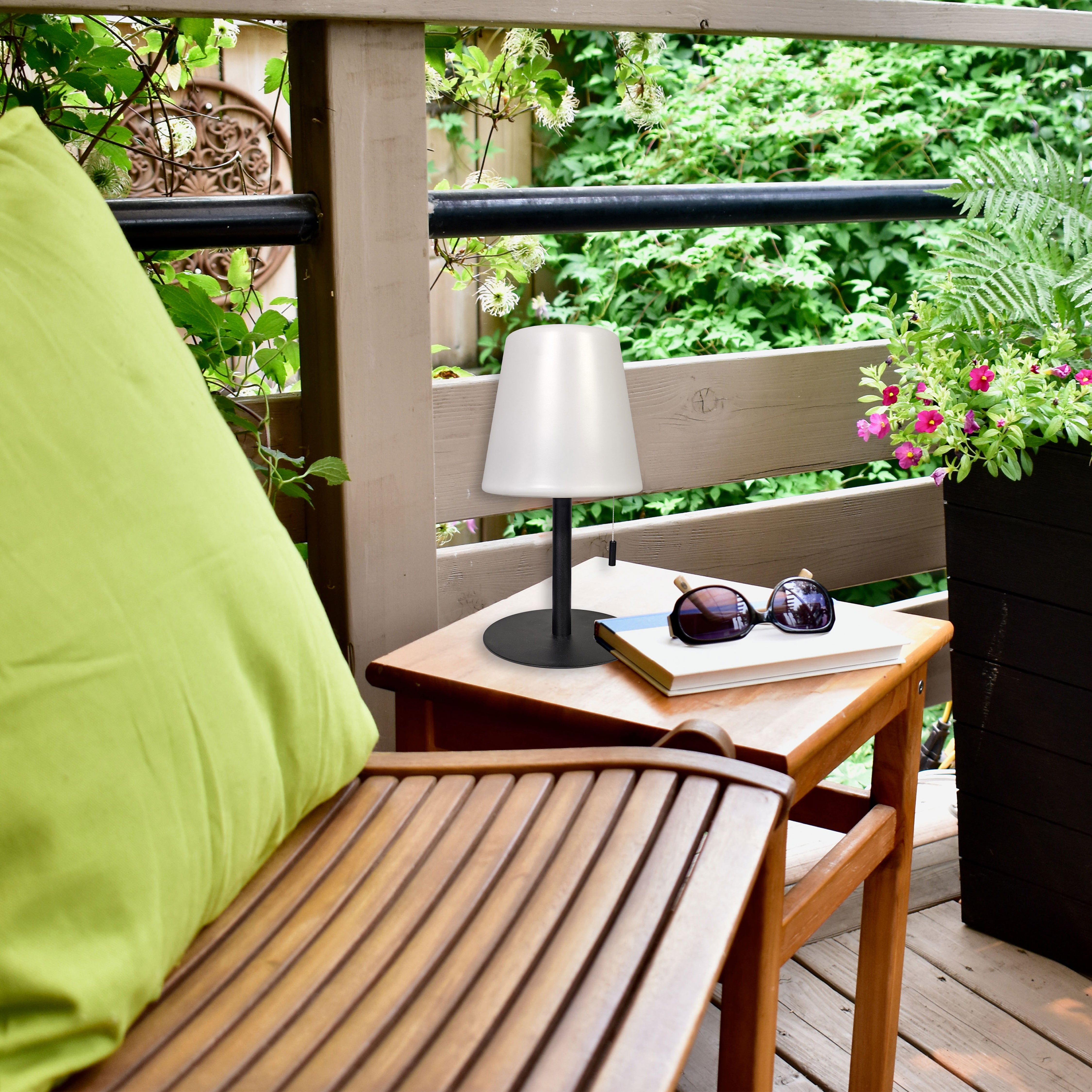 matte black with color changing table lamp