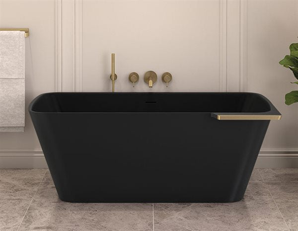 Fleurco Aria Stone 64" L x 32 1/2" W x 22 7/8" H Lukas Tub with Shelf