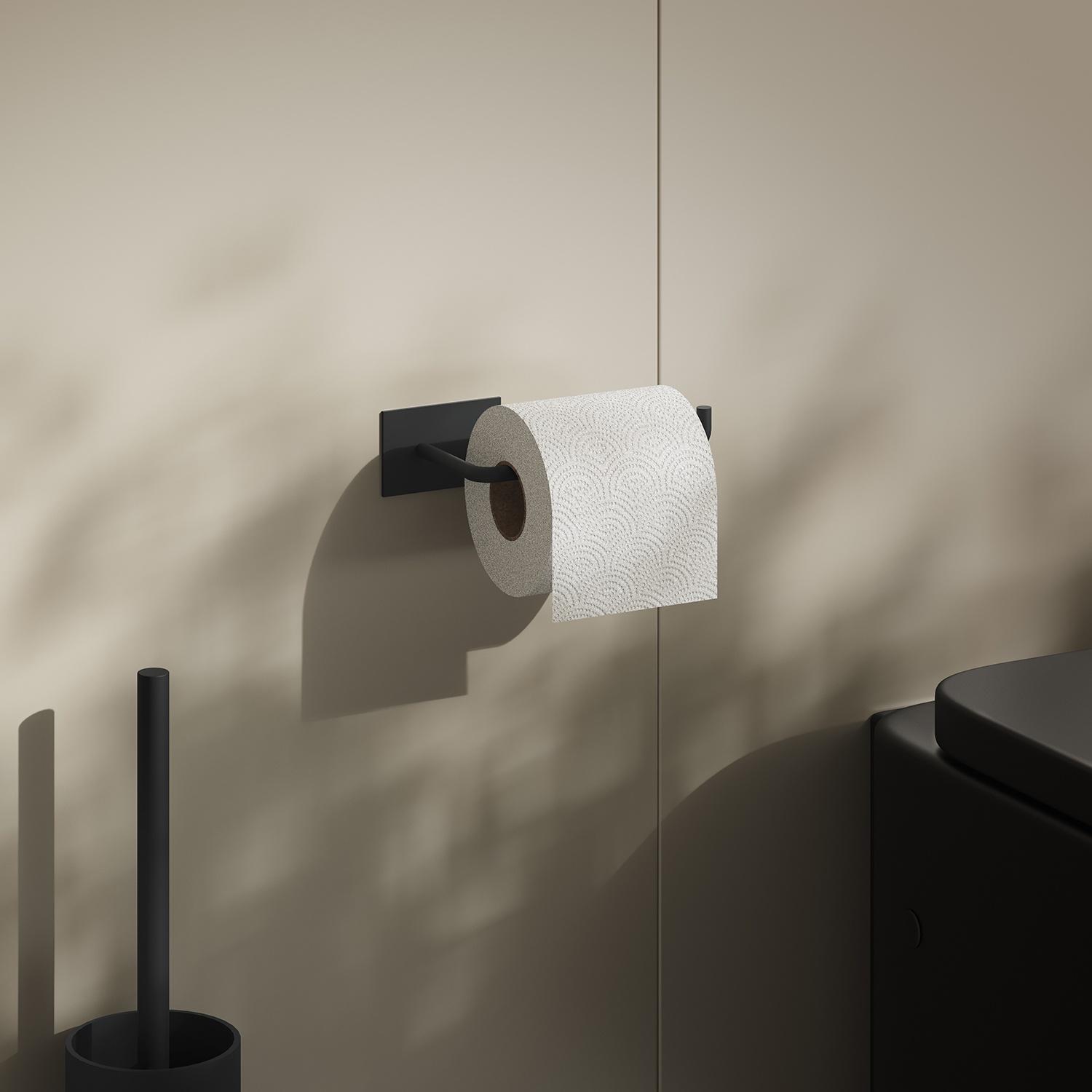 Black stainless steel toilet roll holder