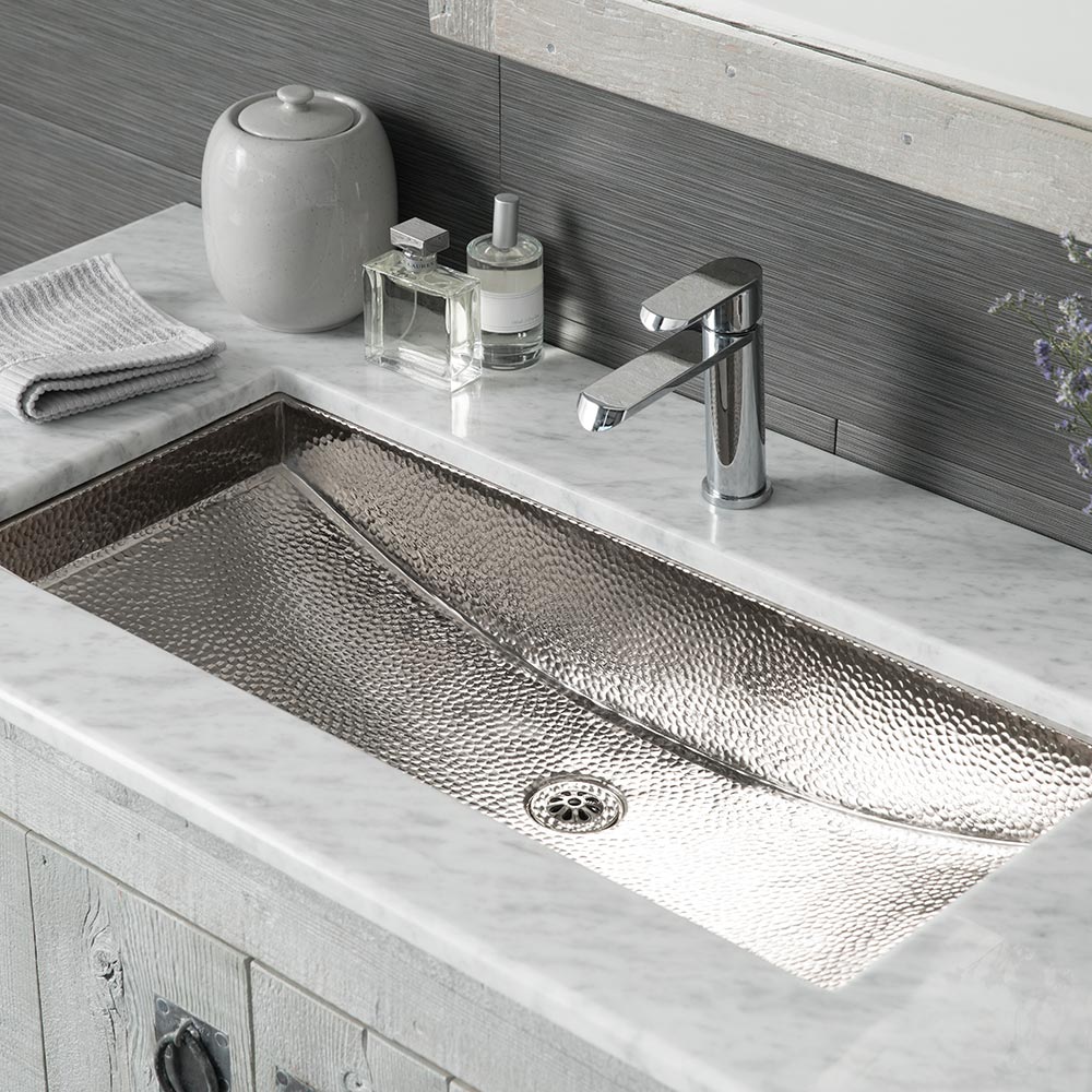polished nickel bathroom sink