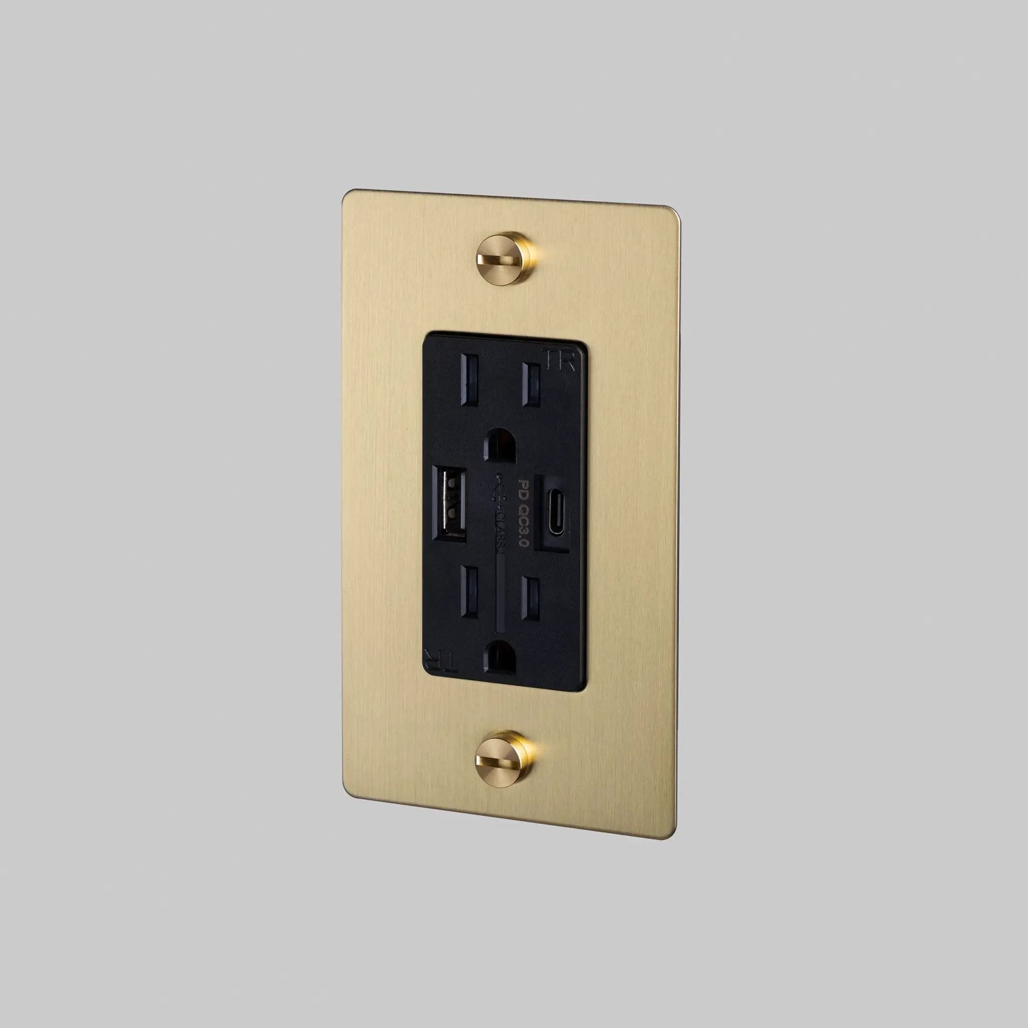Buster + Punch 1G USB-A + C Charger Combination Duplex Outlet without Logo by Buster + Punch