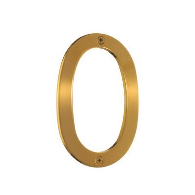 brushed brass house number