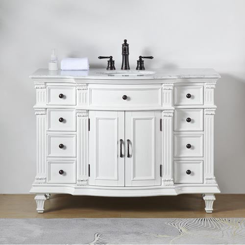 antique white vanity
