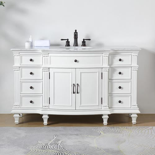 antique white vanity