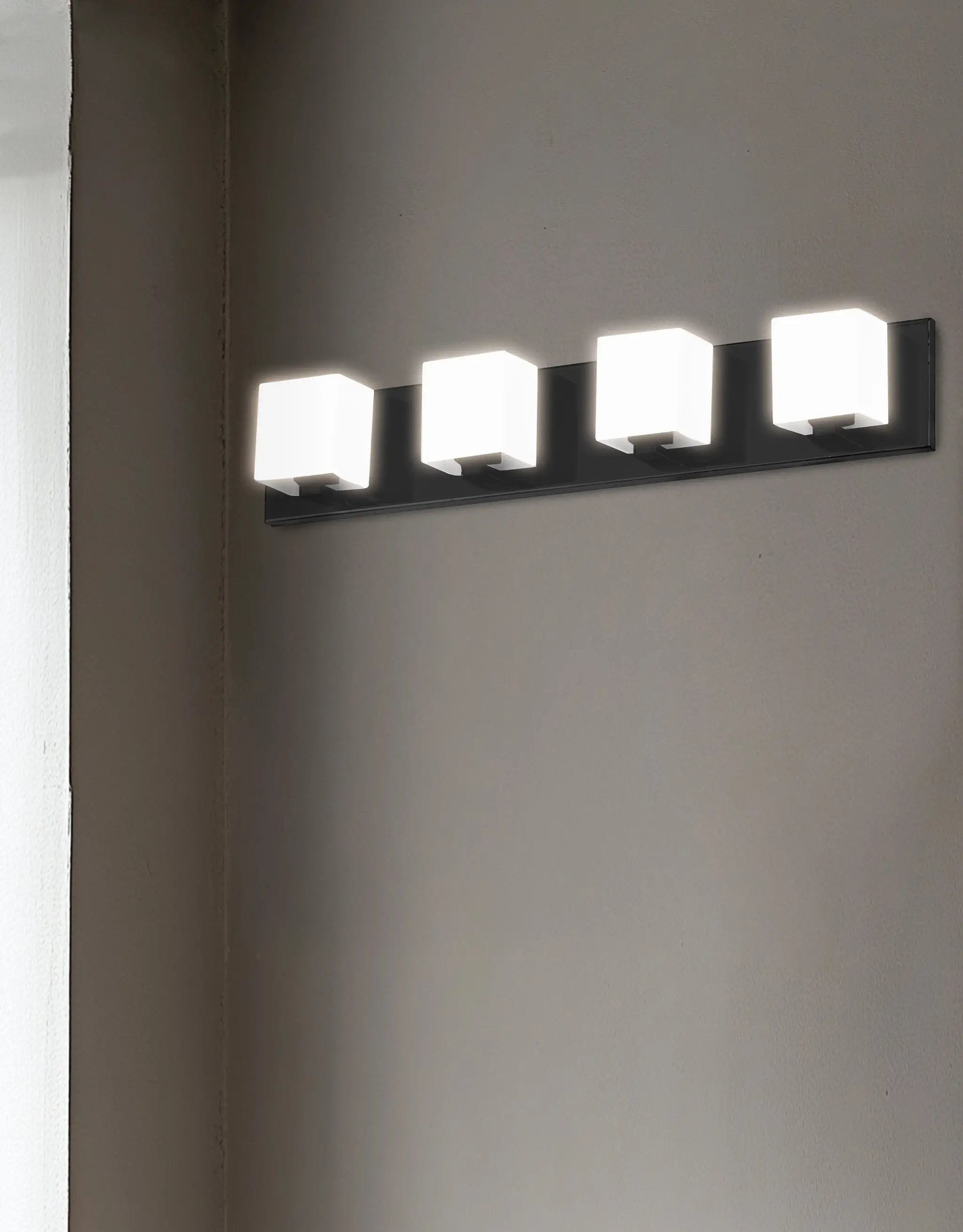 matte black with white glass wall mount