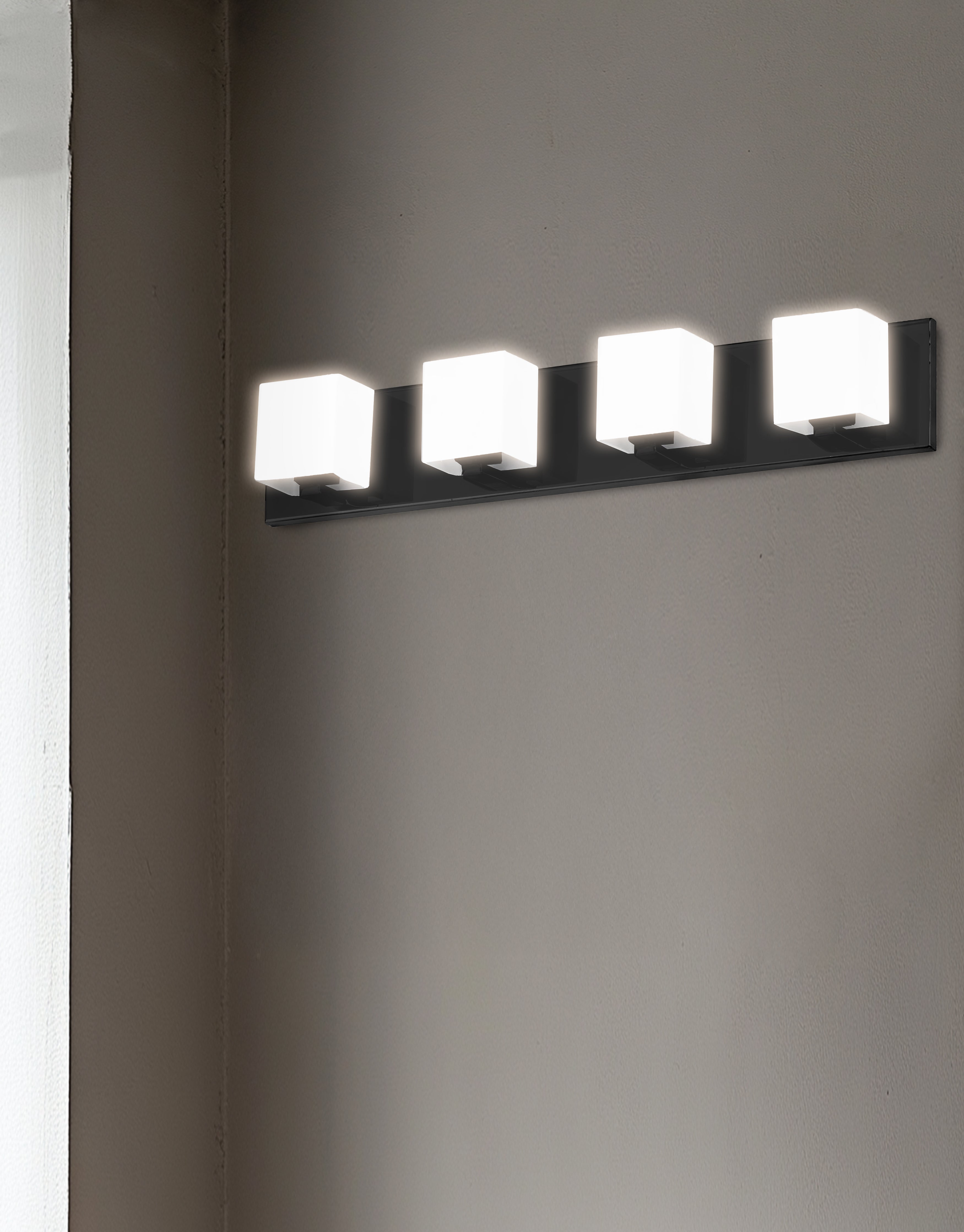 matte black with white glass wall mount