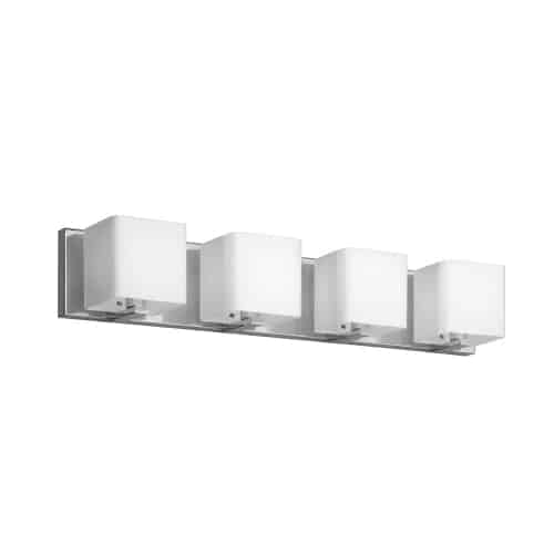 polished chrome with frosted white glass shade wall mount