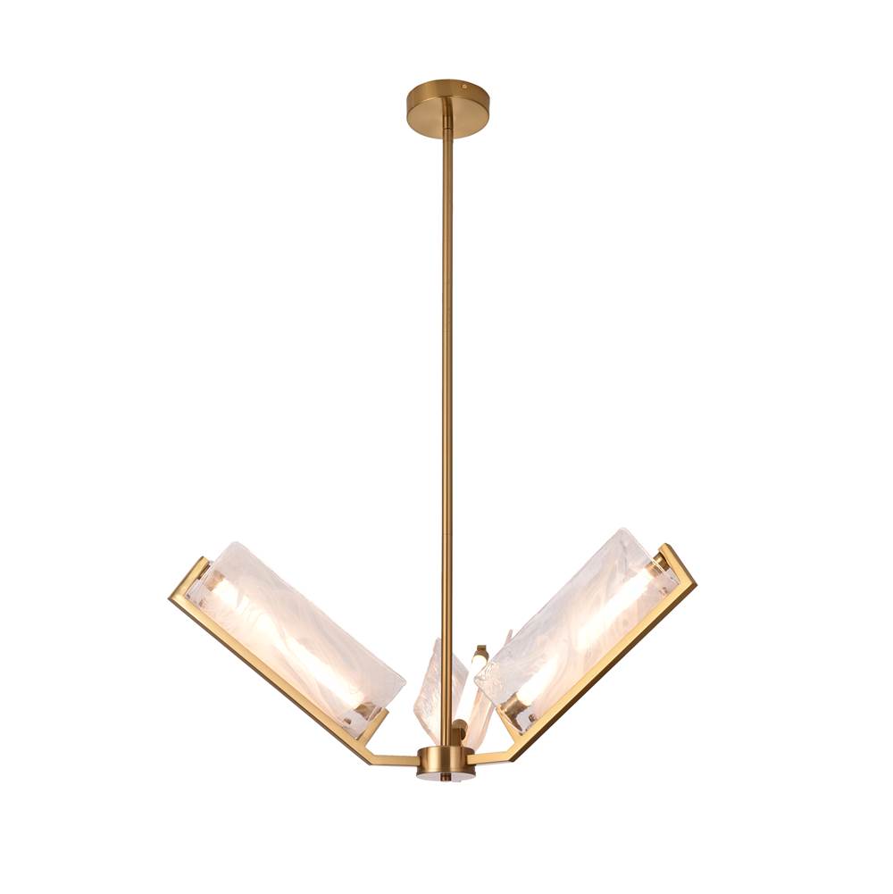 satin brass chandeliers