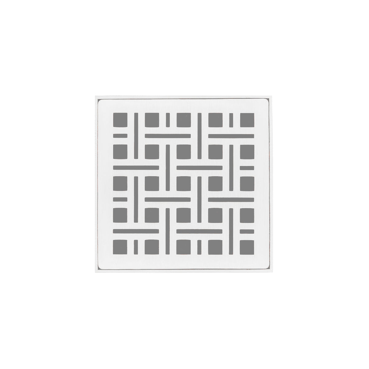 Infinity Drain 4" x 4" VD 4 Complete Kit with Weave Pattern Decorative Plate with ABS Drain Body, 2" Outlet