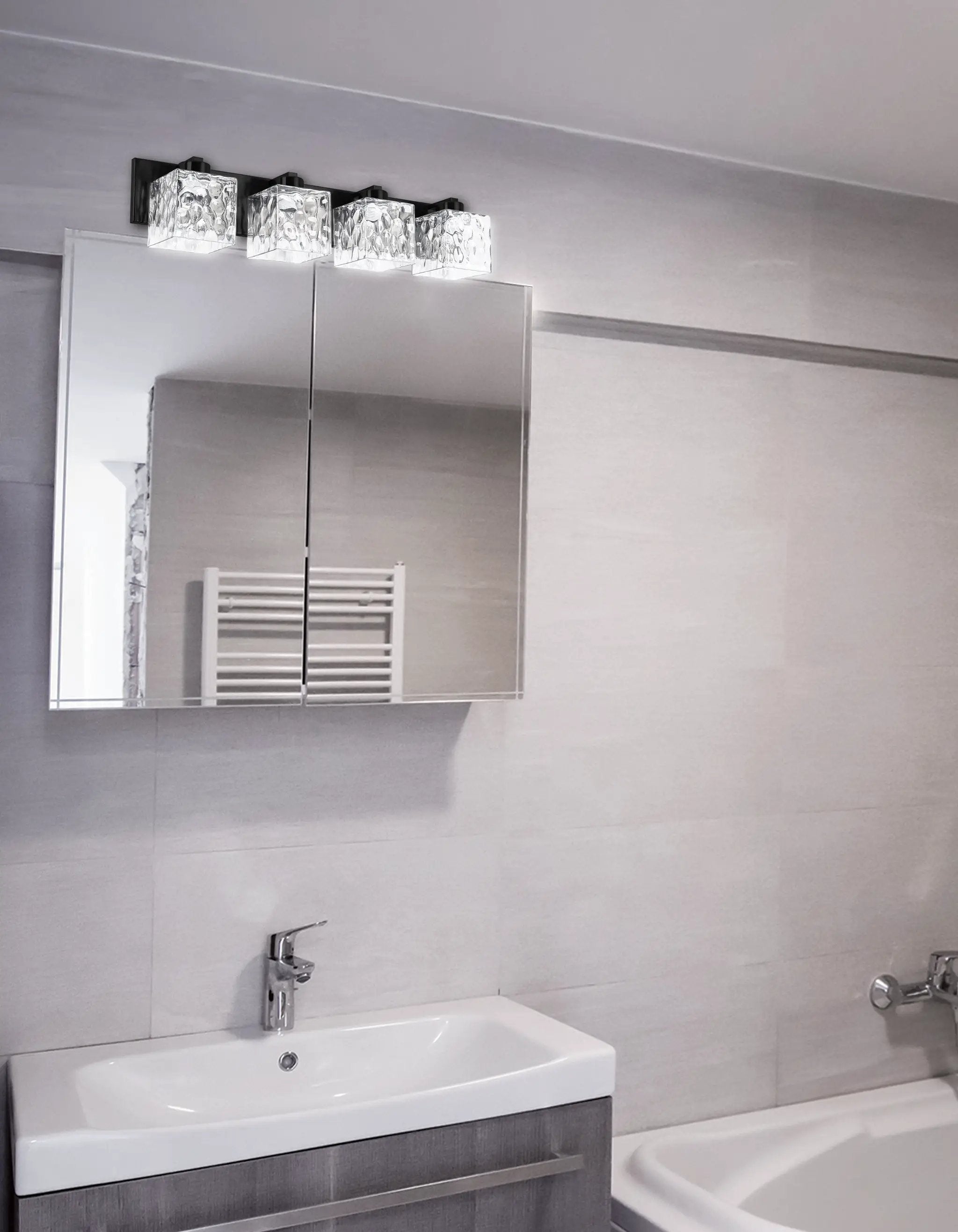 matte black with clear glass wall mount