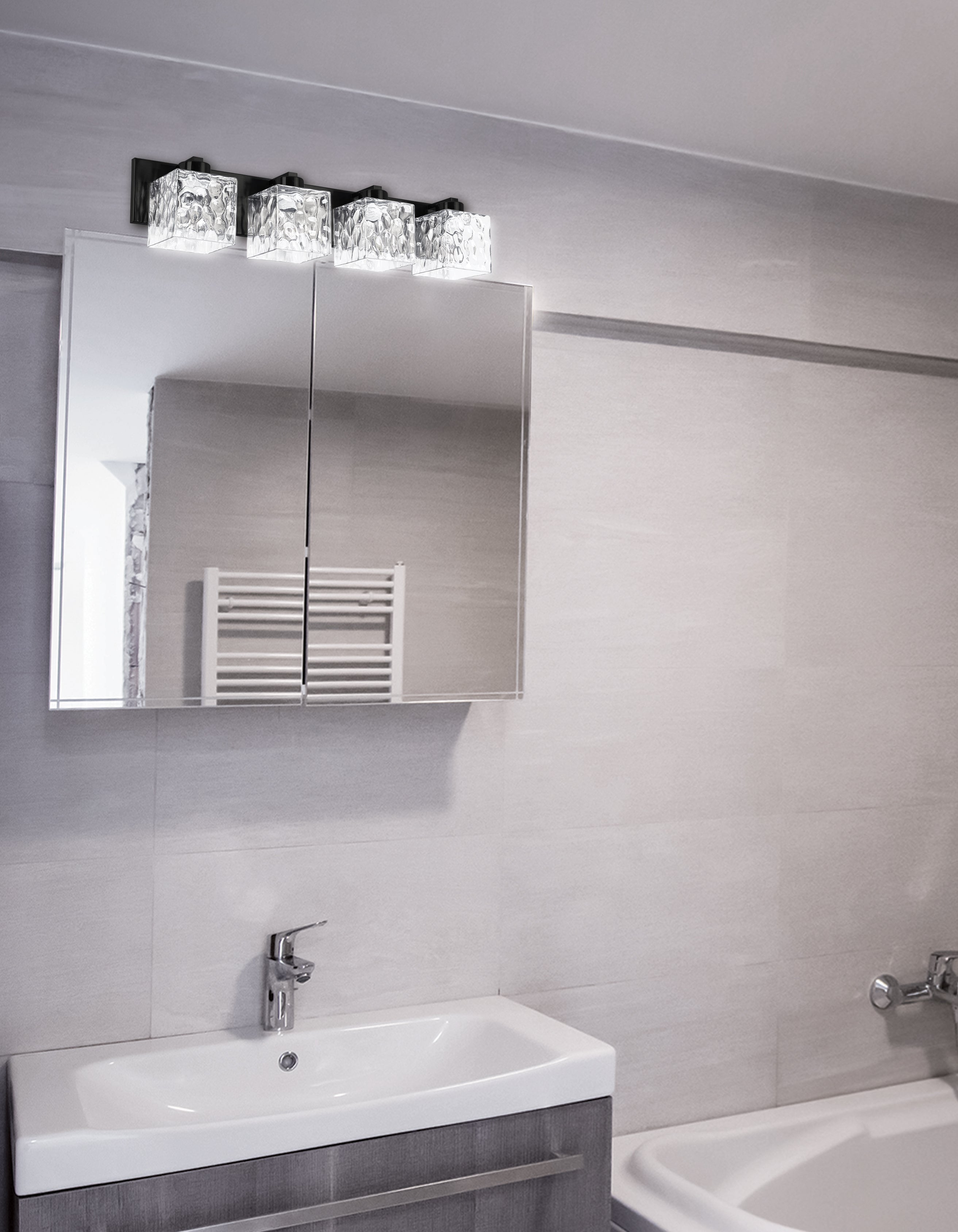 matte black with clear glass wall mount