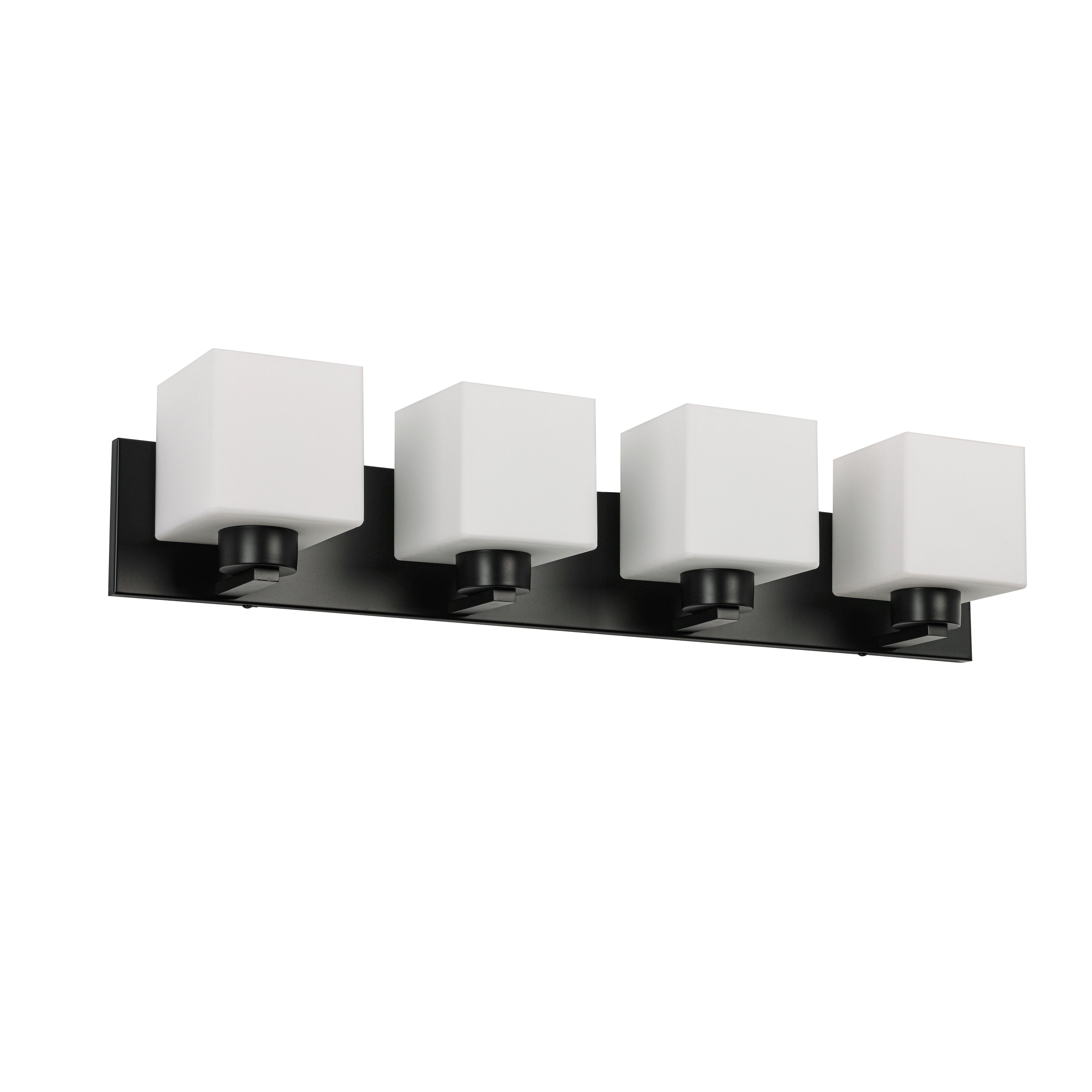 matte black with white opal glass wall mount