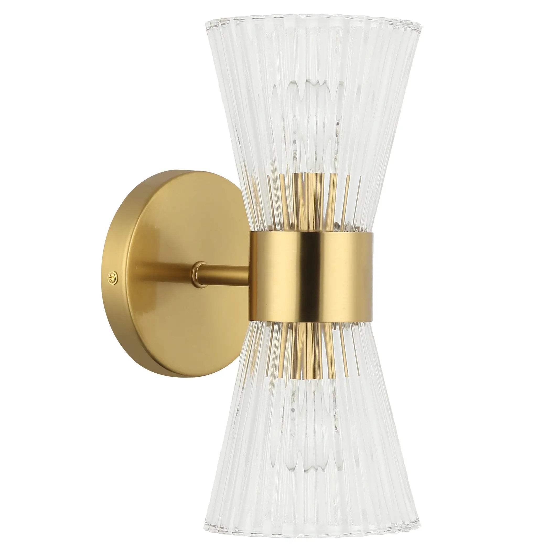 Dainolite 2 Light Incandescent Vanity with Clear Ribbed Glass by Dainolite