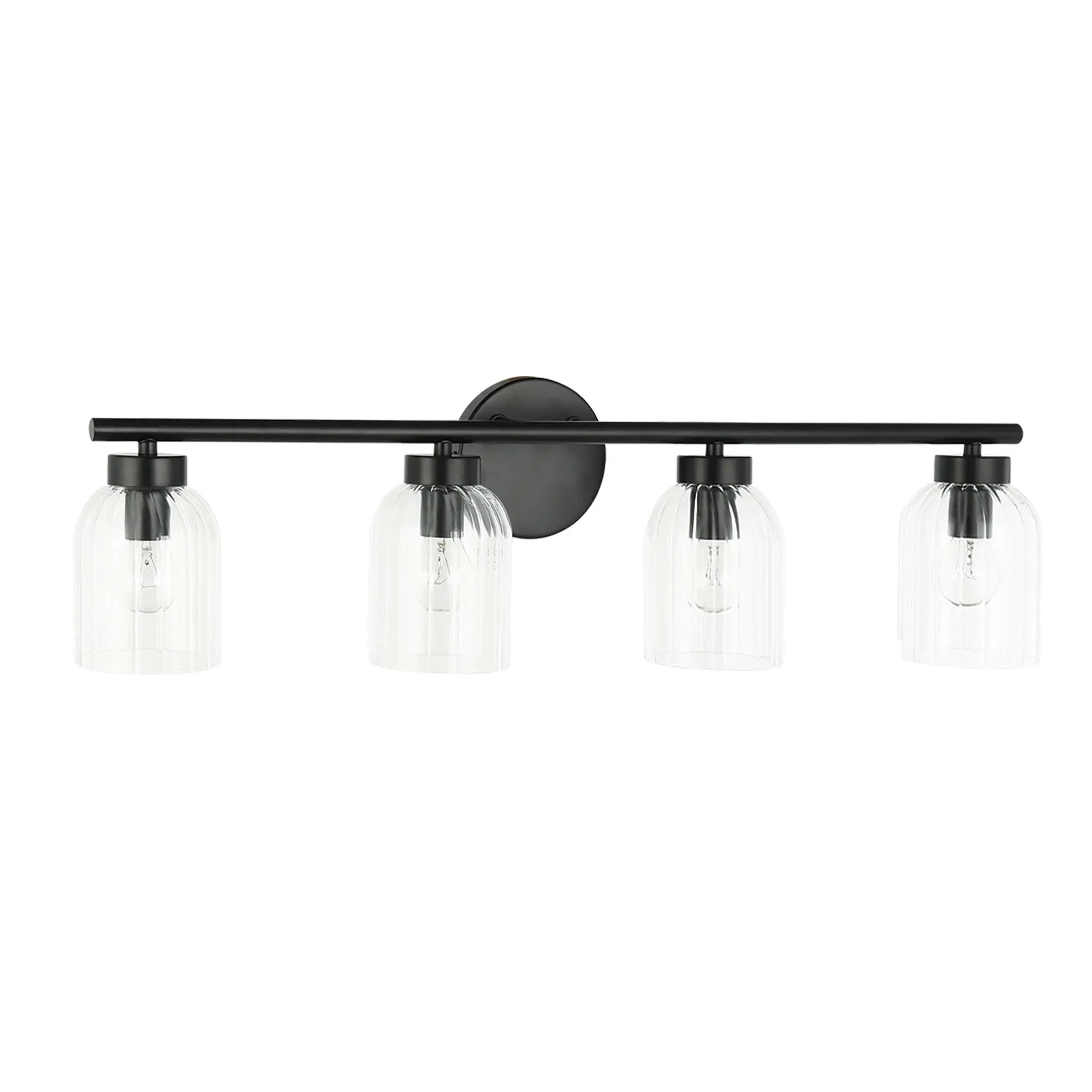 Dainolite 4 Light Incandescent Vienna Vanity with Clear Ribbed Glass by Dainolite