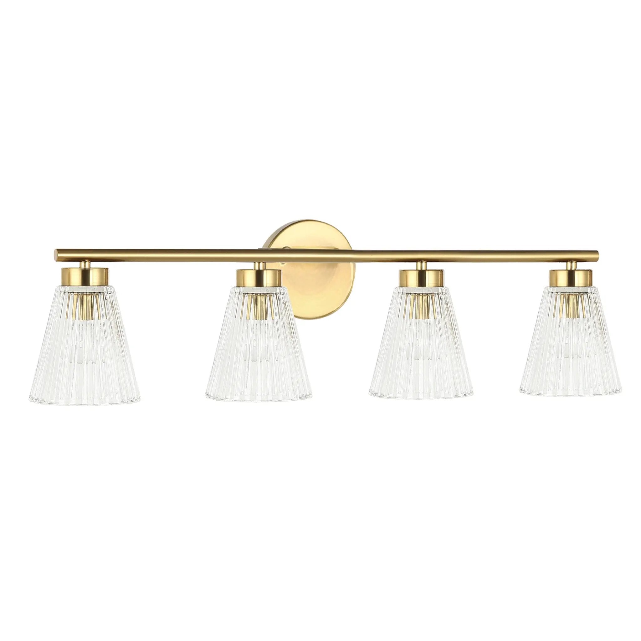 Dainolite 4 Light Incandescent Vanity with Clear Ribbed Glass by Dainolite