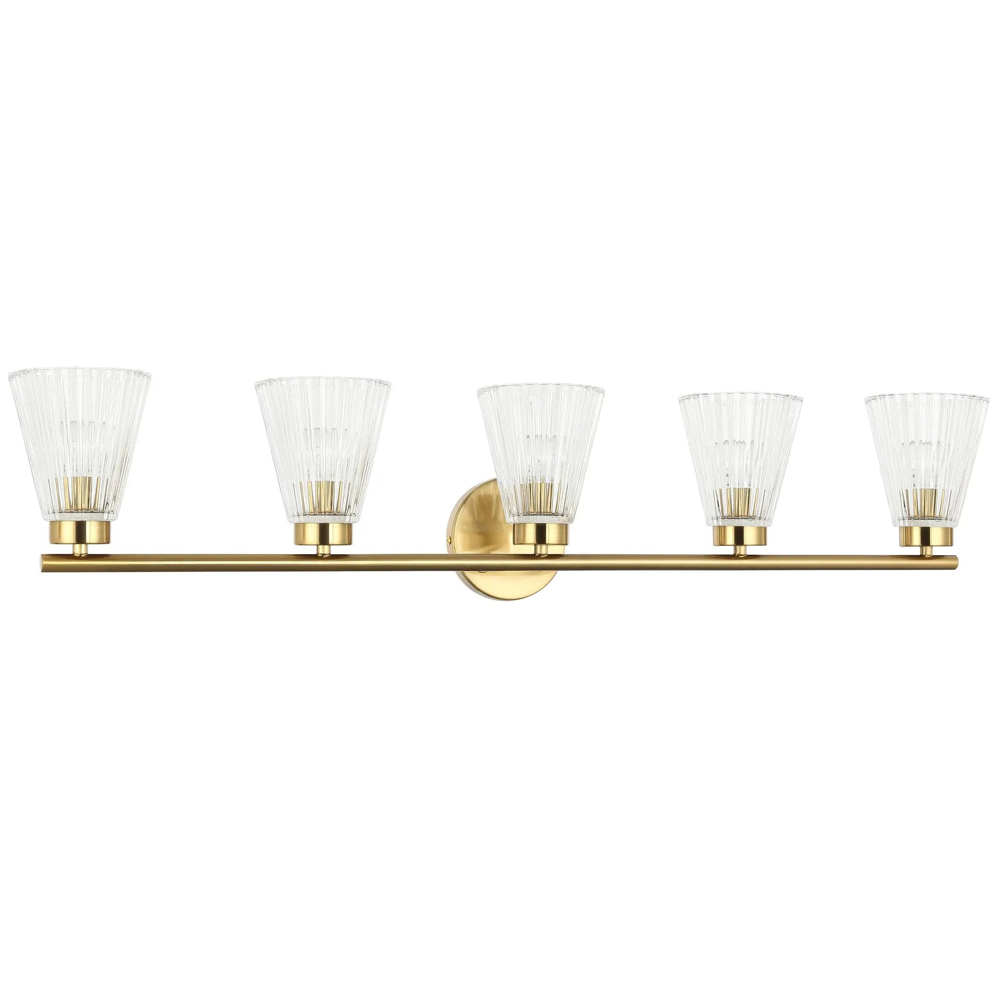 Dainolite 5 Light Incandescent Vanity with Clear Ribbed Glass by Dainolite