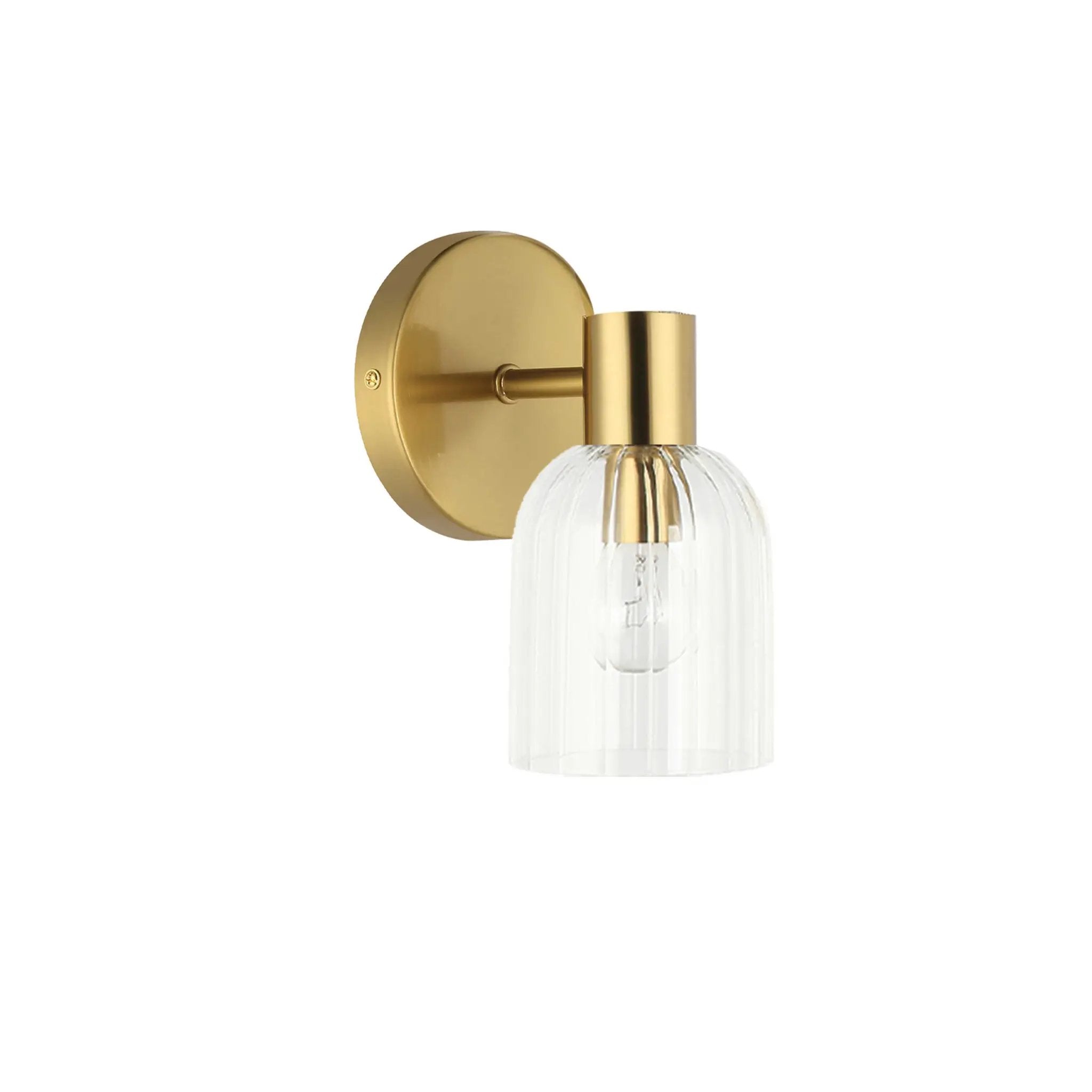 Dainolite 1 Light Incandescent Vienna Wall Sconce with Clear Ribbed Glass by Dainolite