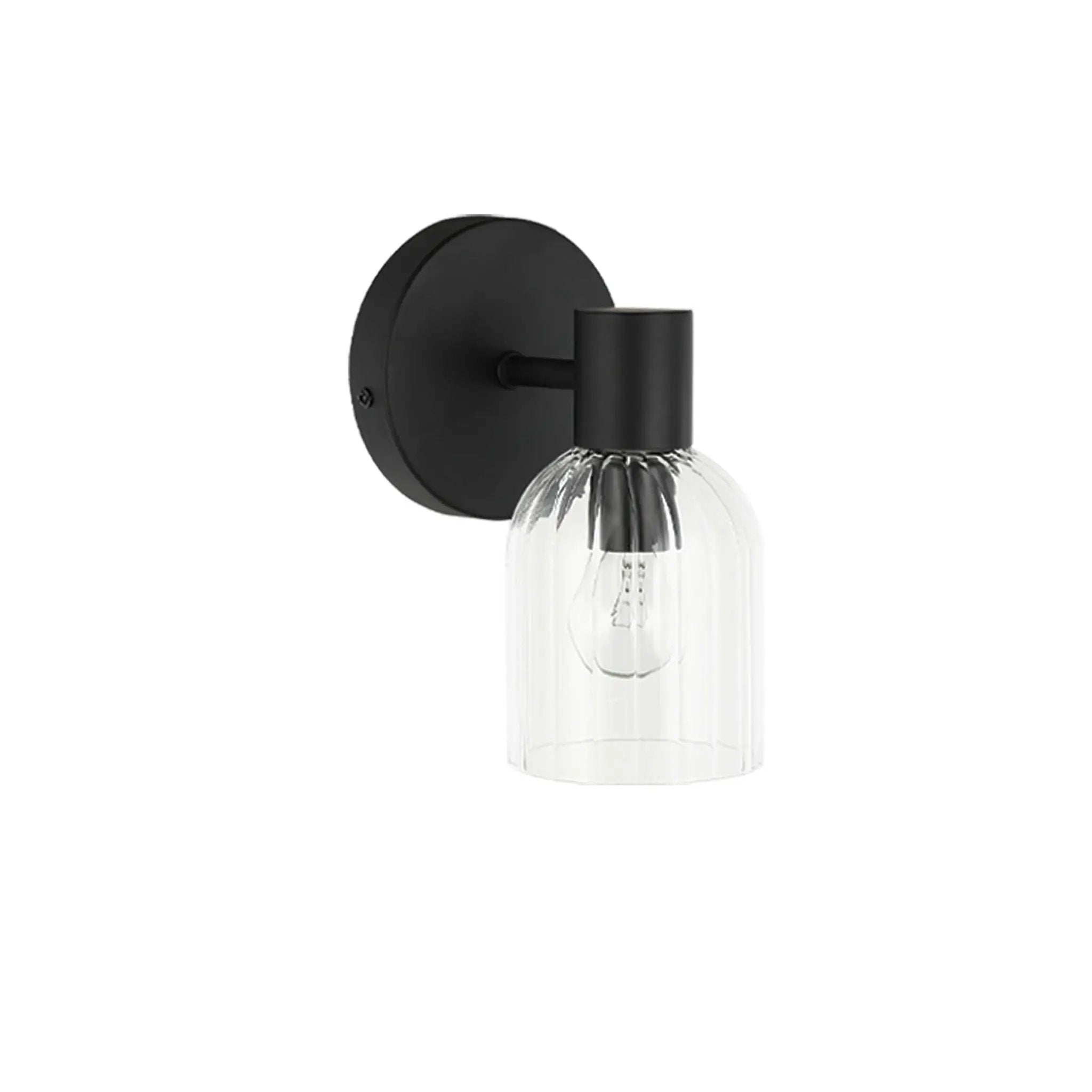 Dainolite 1 Light Incandescent Vienna Wall Sconce with Clear Ribbed Glass by Dainolite