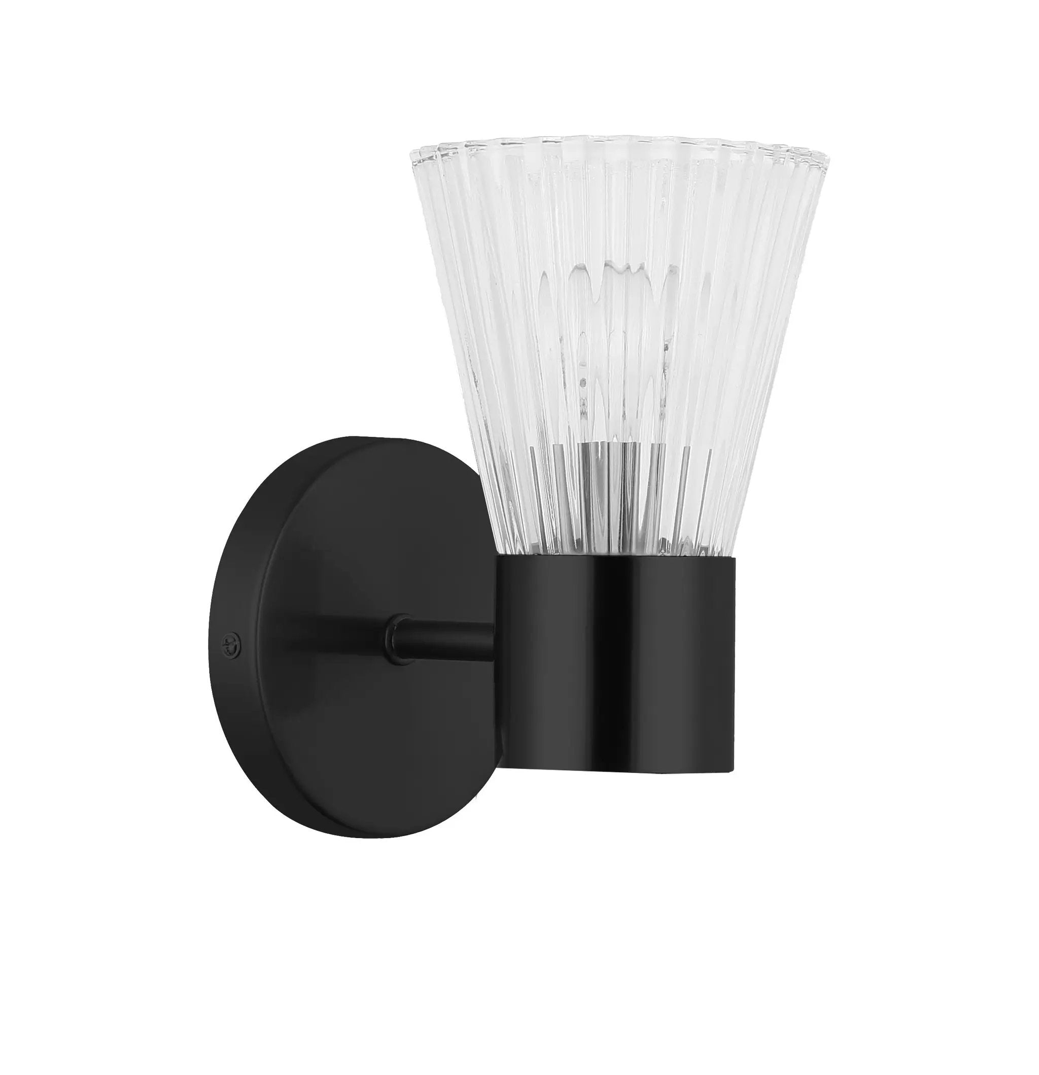 Dainolite 1 Light Incandescent Wall with Clear Ribbed Glass by Dainolite