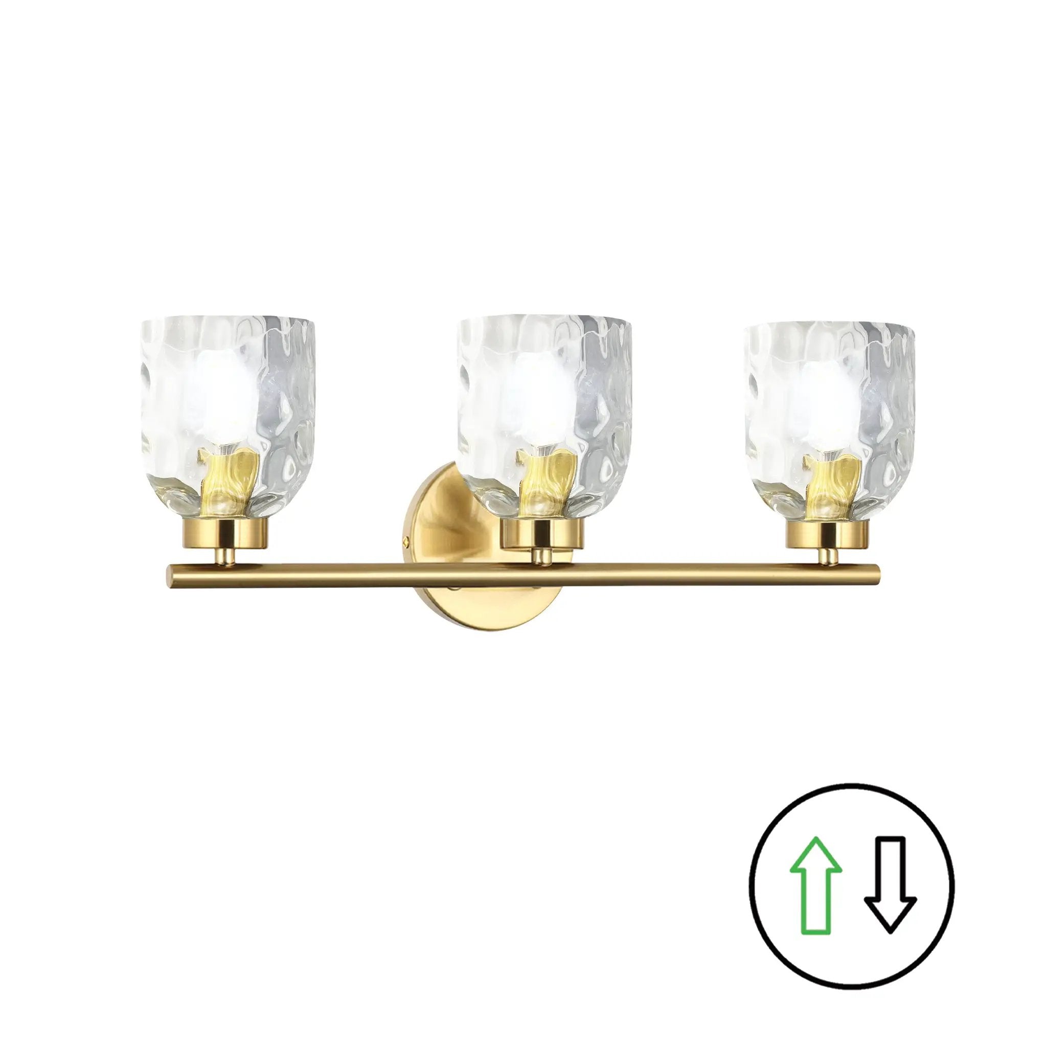 Dainolite 3 Light Vanity with Clear Glass by Dainolite