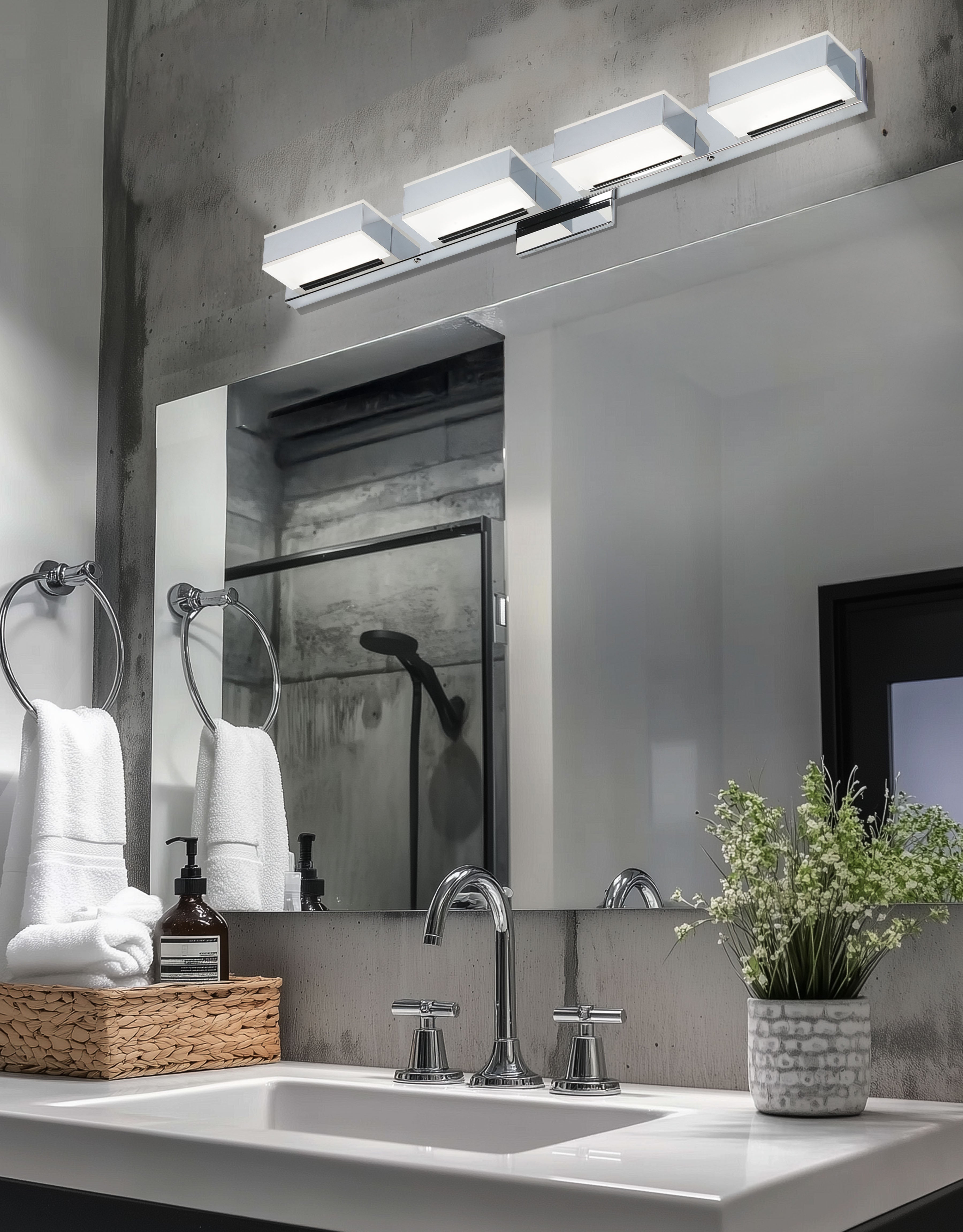 polished chrome wall mount