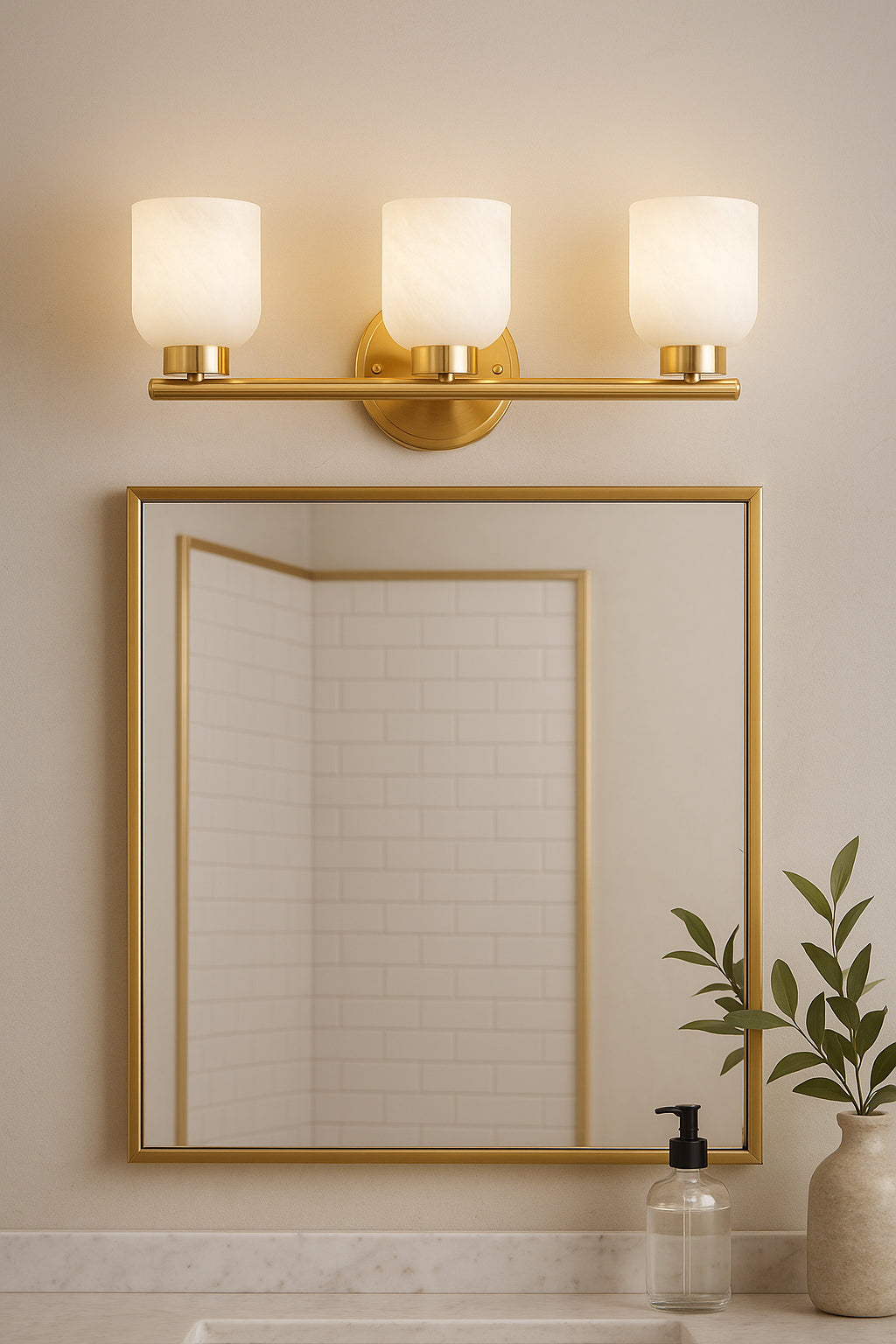 aged brass/faux alabaster wall sconce