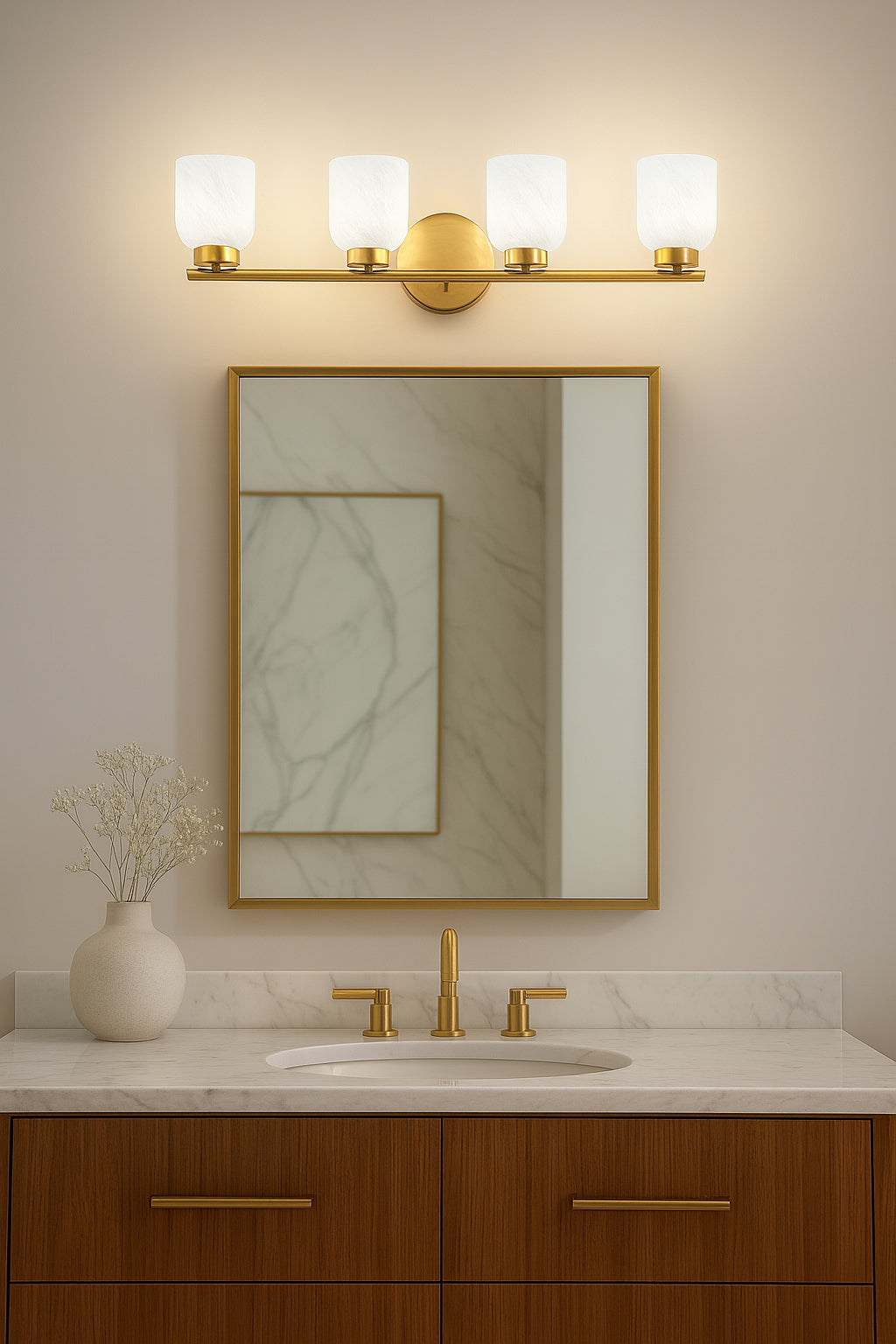aged brass/faux alabaster wall sconce
