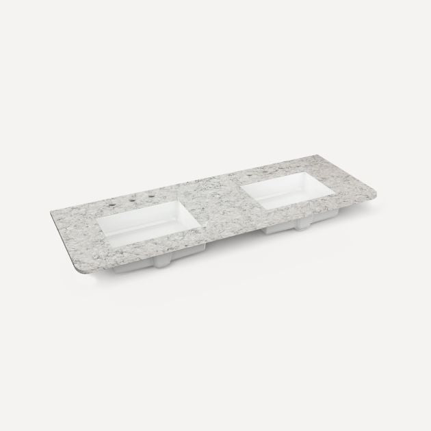 Robern Quartz Stone Vanity Top, 60"x 1-1/8"x 23"