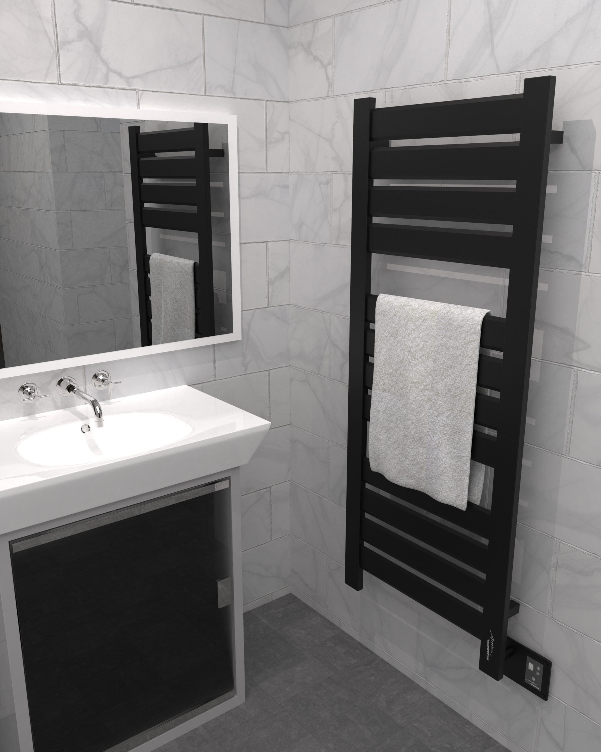 matte black towel warmer