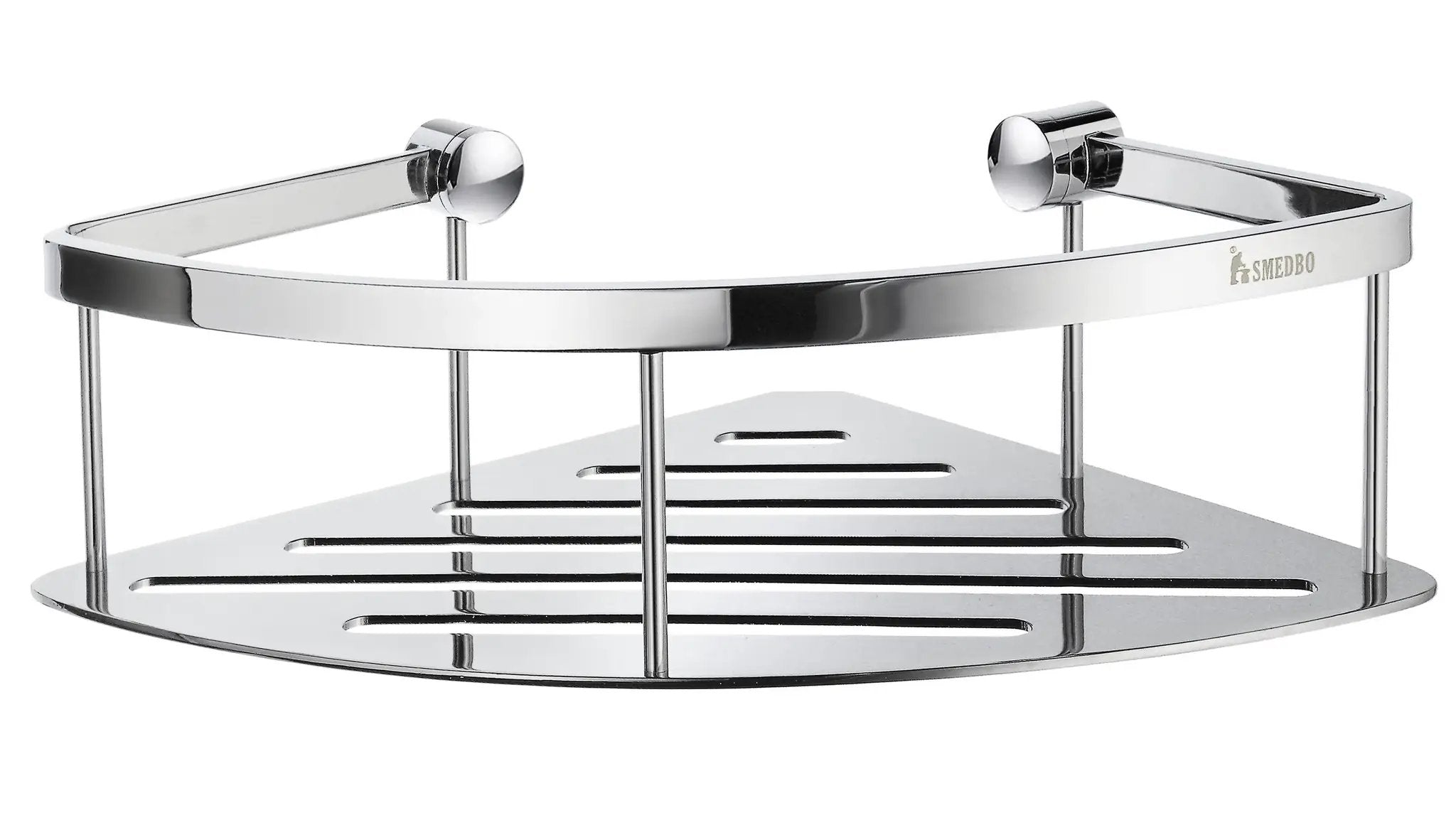 polished chrome shower basket