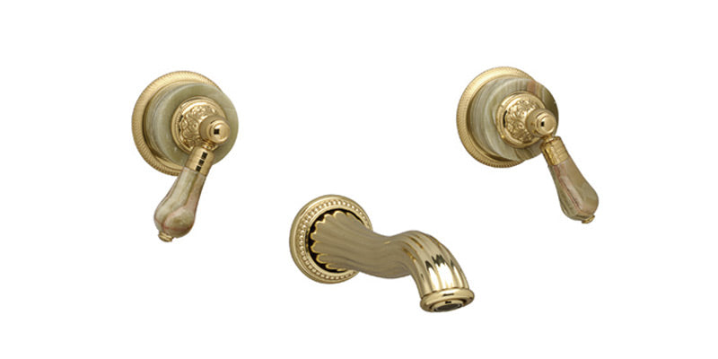 polished brass lavatory set