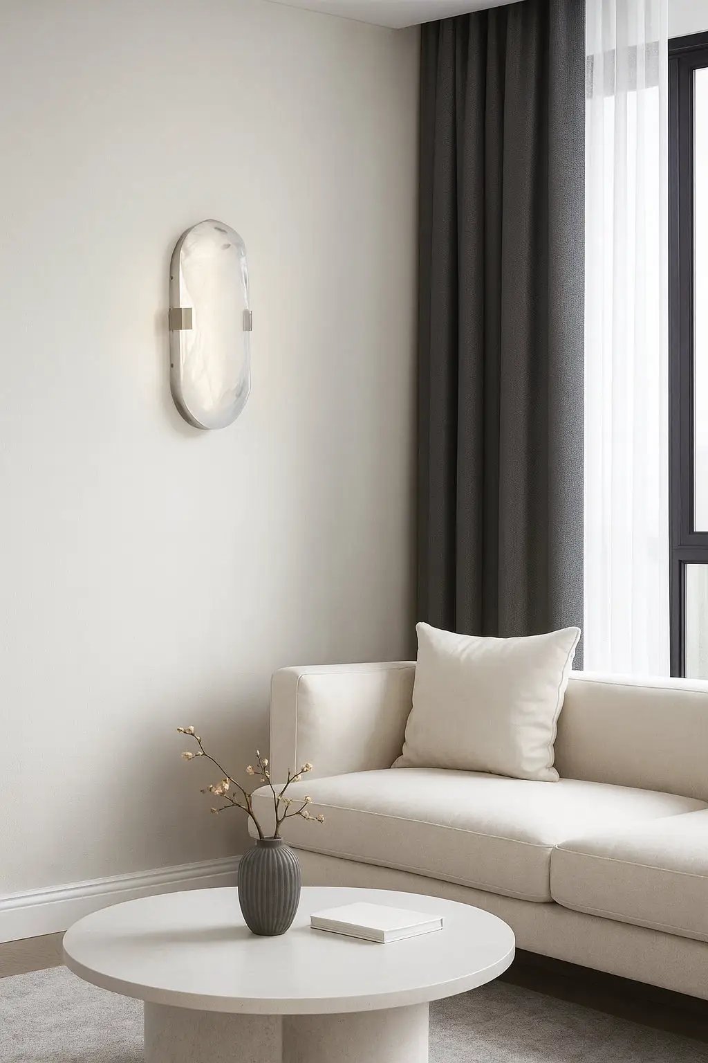 polished chrome wall sconce