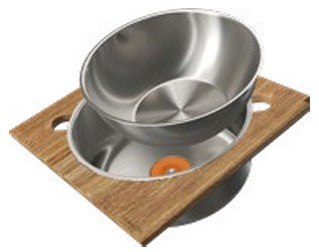 The Galley Lower Tier Corner Wash and Serve Set with Wash Basin and Large Serving Bowl, Platform