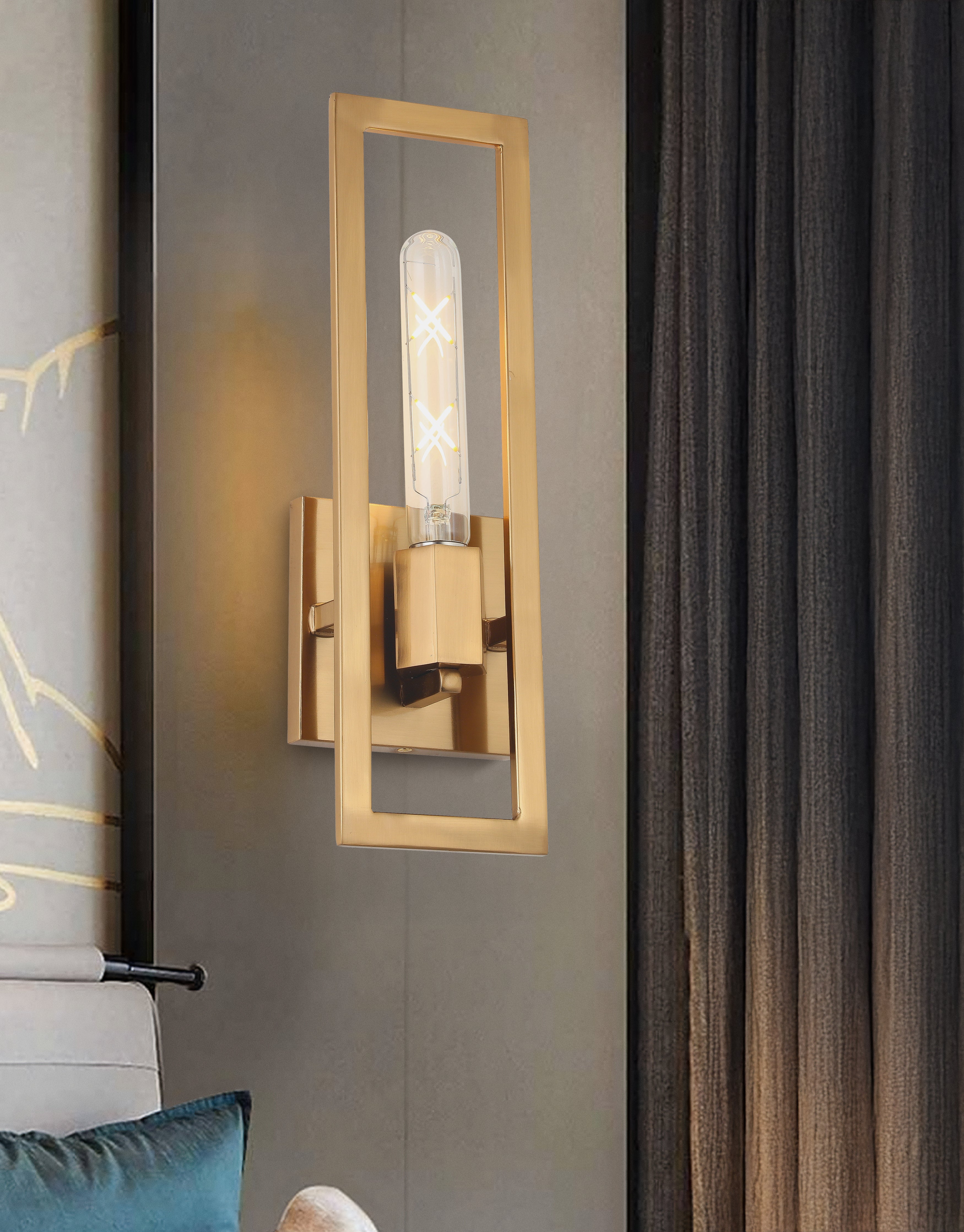 aged brass wall mount