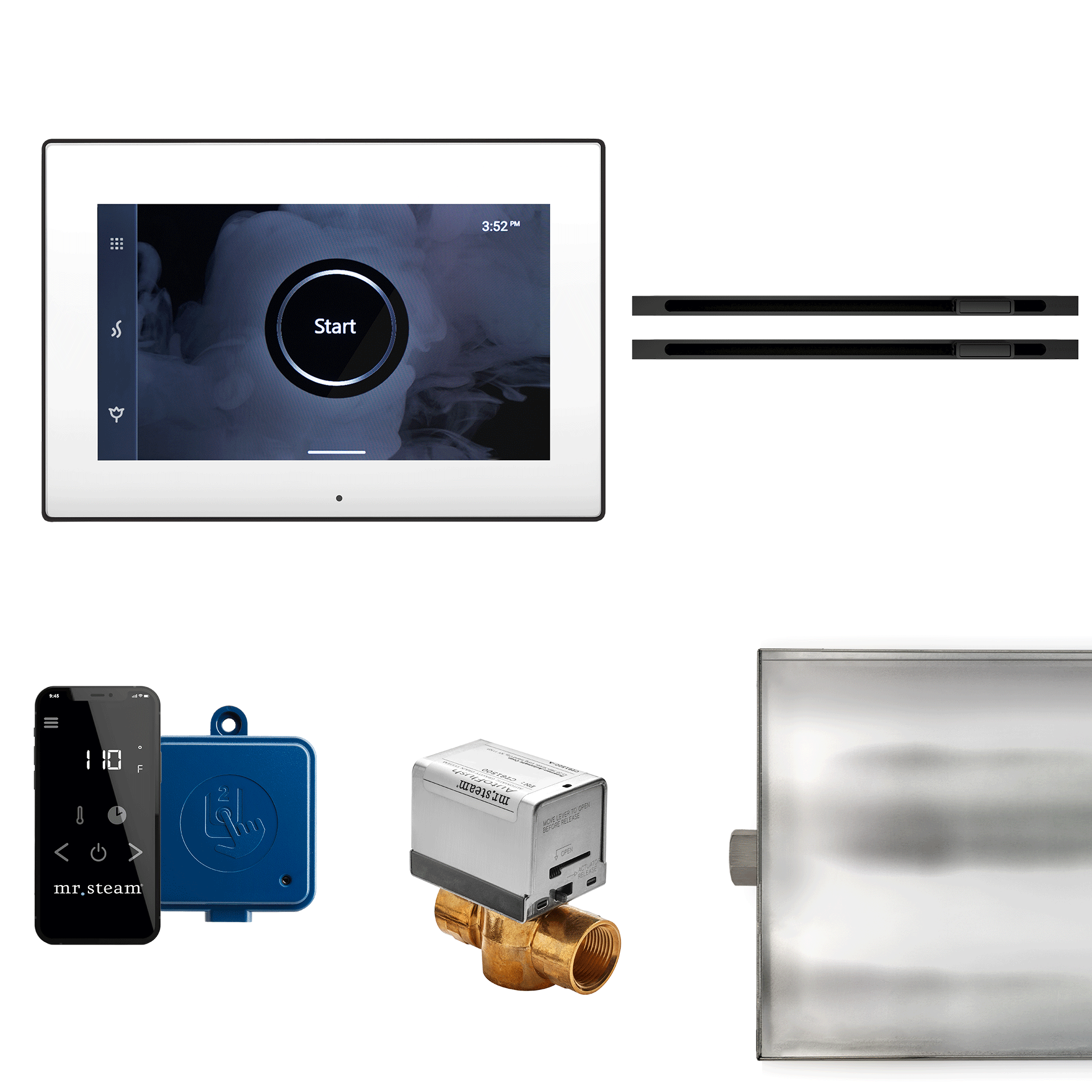 Mr Steam XButler Max Linear Steam Shower Control Package with iSteamX Control and Linear SteamHead