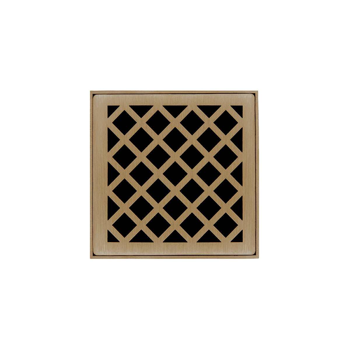 Infinity Drain 4" x 4" XD 4 Complete Kit with Criss-Cross Pattern Decorative Plate with ABS Drain Body, 2" Outlet