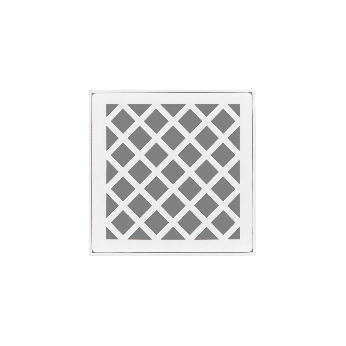 Infinity Drain 4" x 4" XD 4 Complete Kit with Criss-Cross Pattern Decorative Plate with PVC Drain Body, 2" Outlet