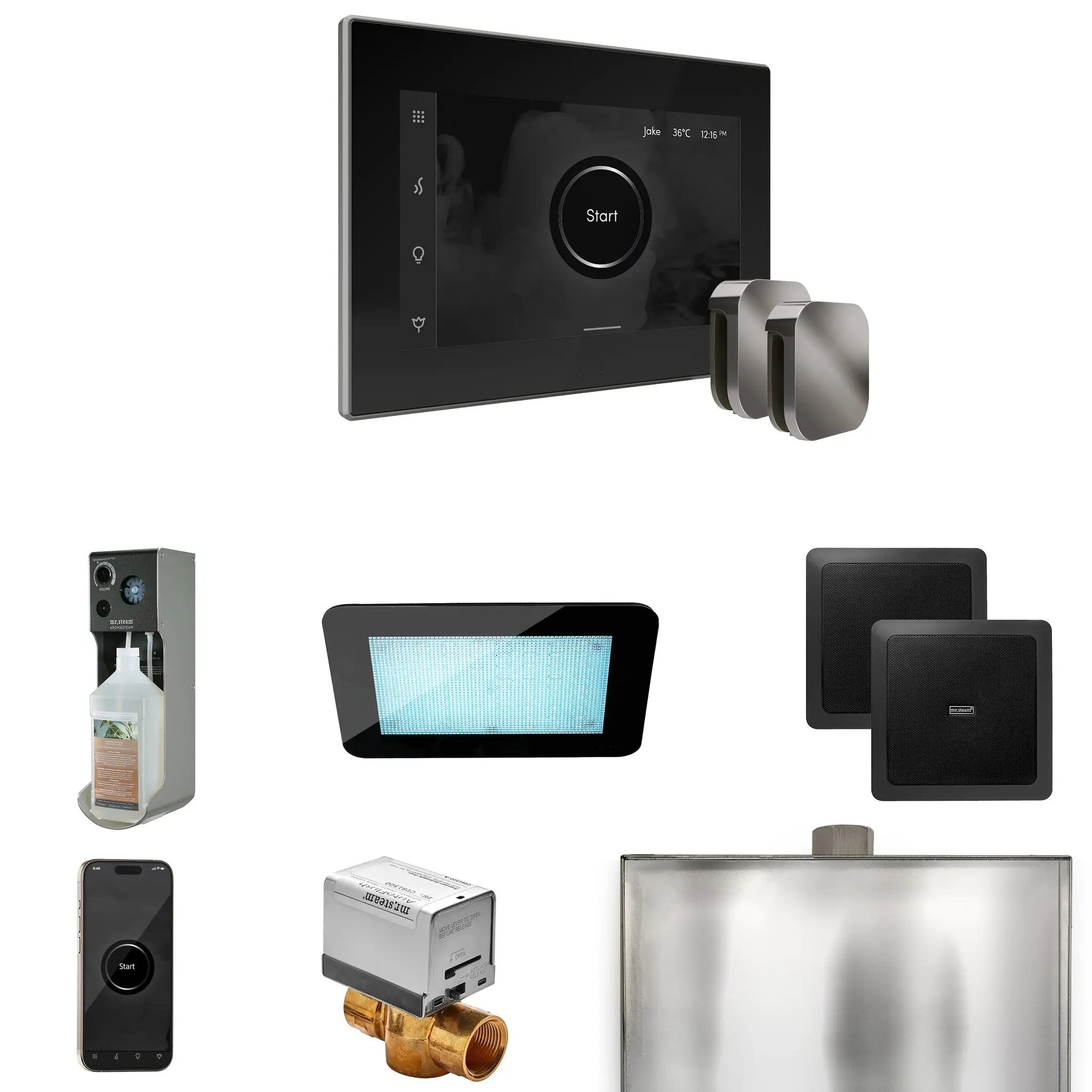 Mr Steam XDream Max Steam Shower Control Package with iSteamX Control and Steamhead by Mr Steam