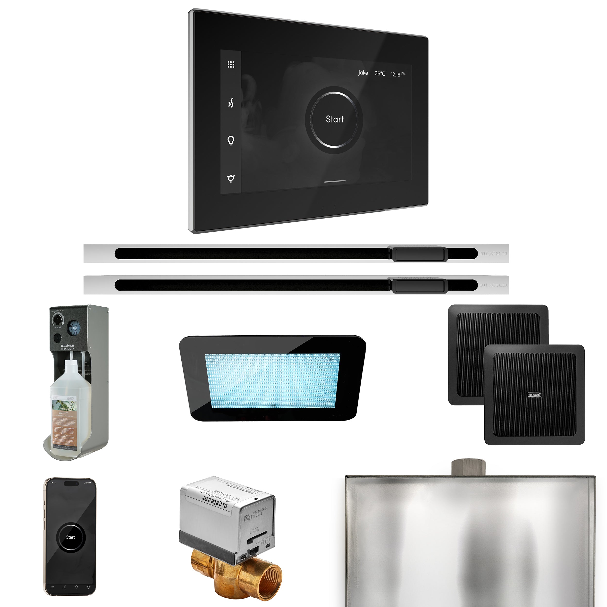 black - polished chrome control package